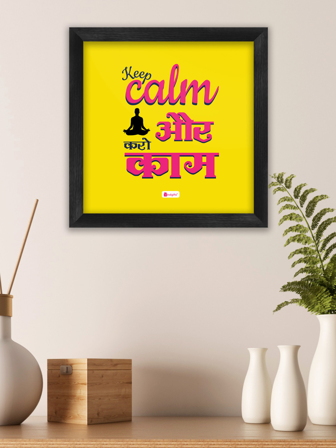 Indigifts Yellow Wooden Photo Frame