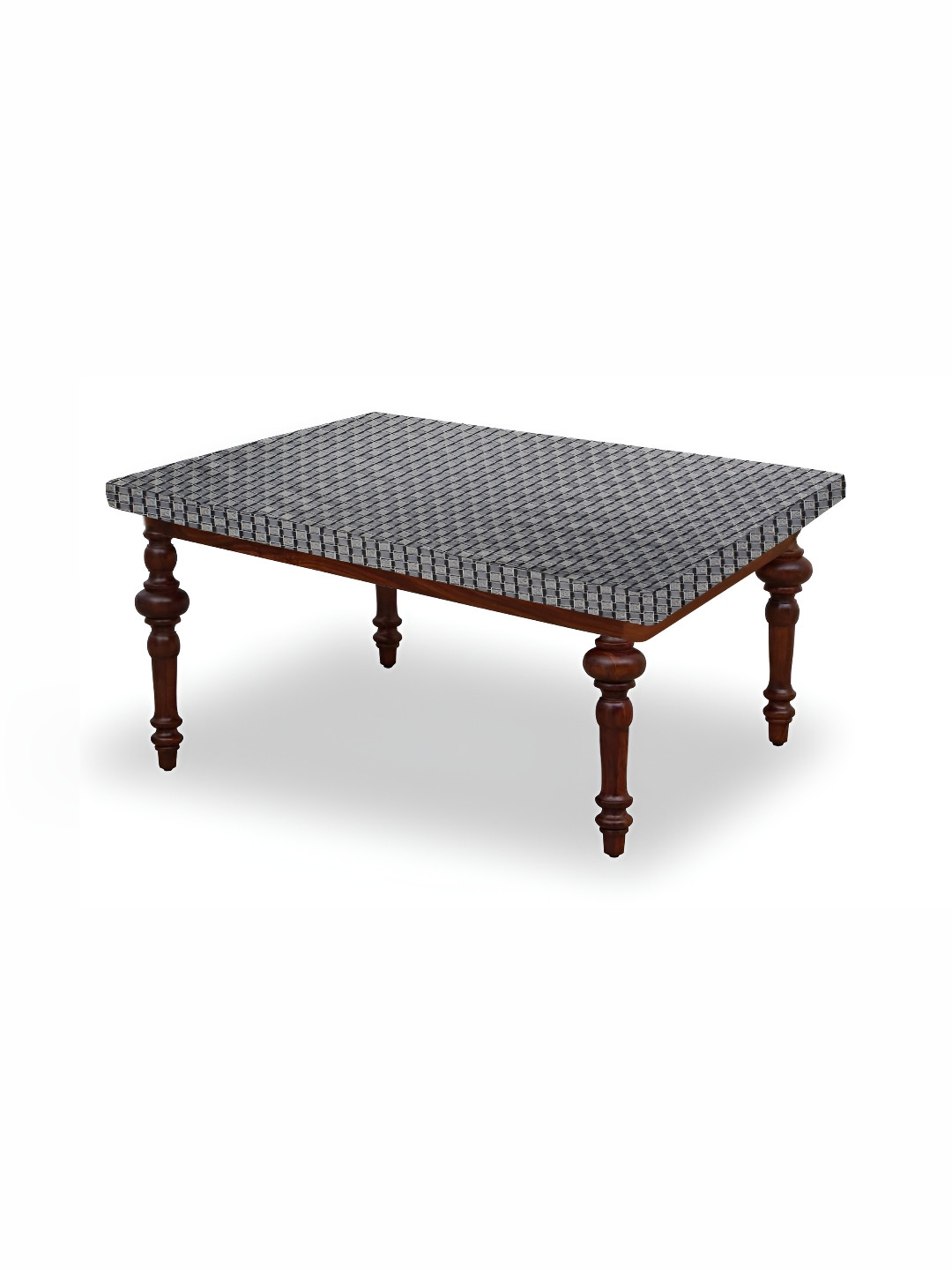Stylista Grey Waterproof Basketweave Pattern Rectangular 4-Seater Table Cover