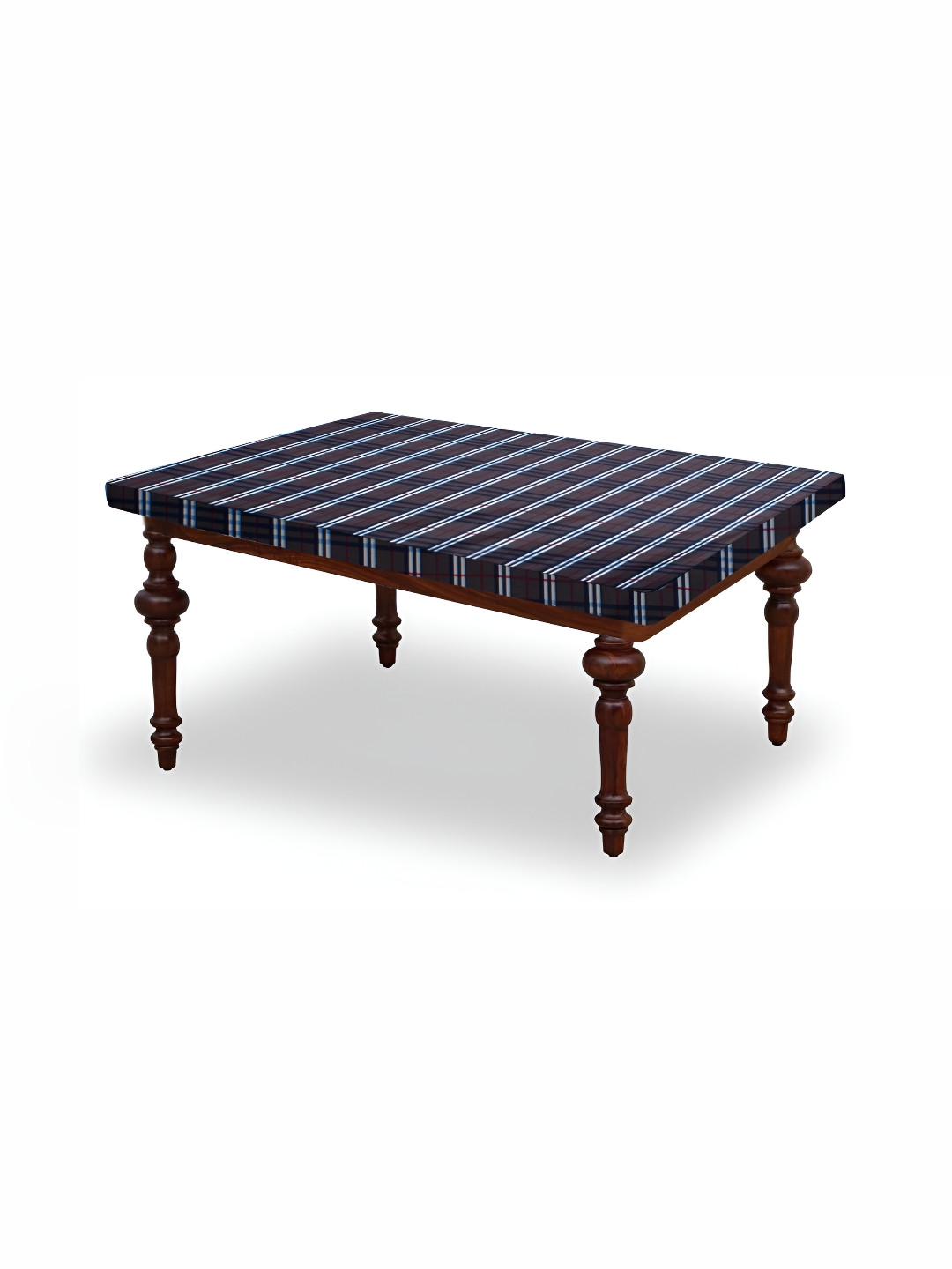 Stylista Grey Waterproof Checkered Rectangular 4-Seater Table Cover