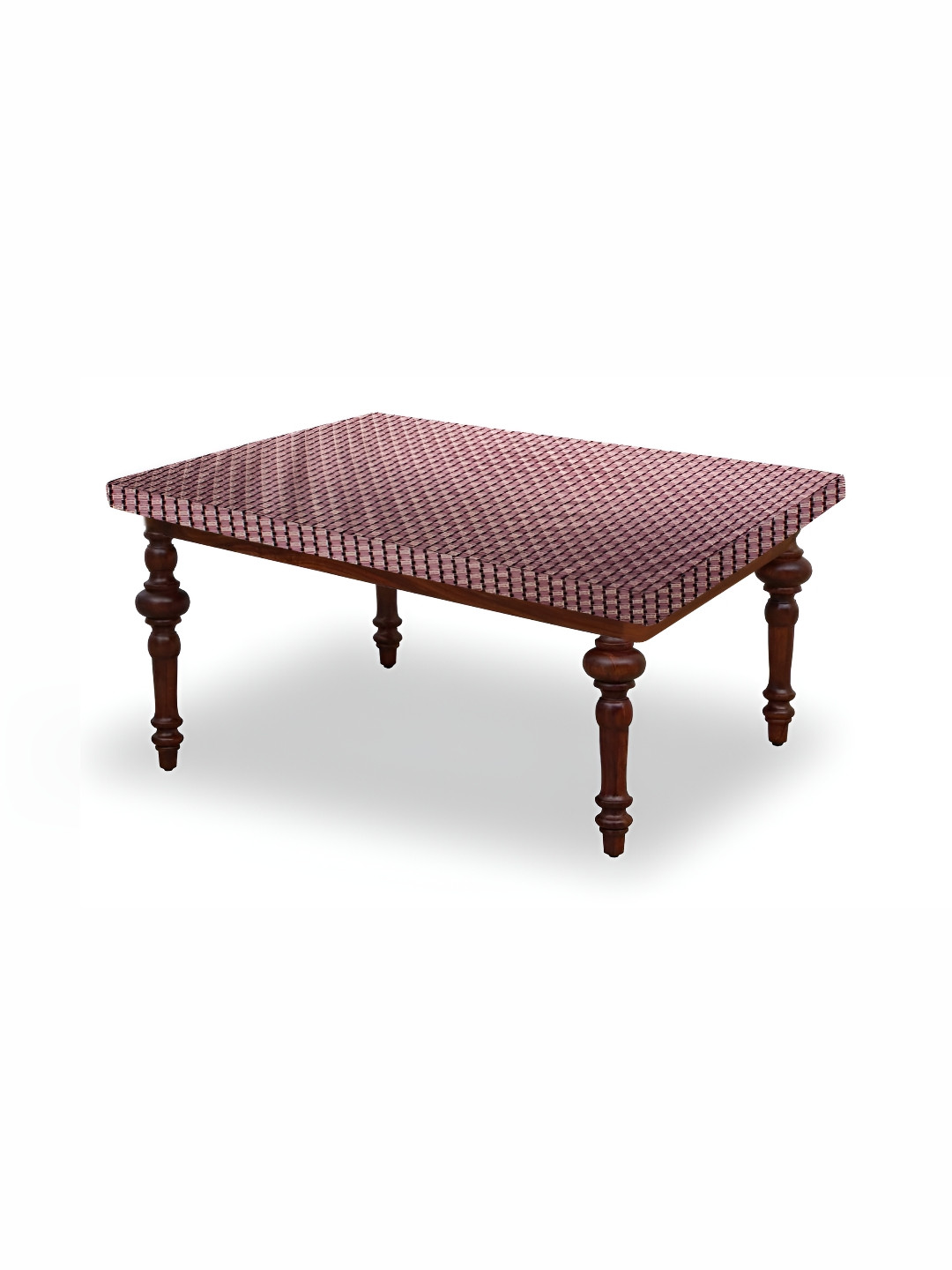 Stylista Maroon Waterproof Basketweave Rectangular 4-Seater Table Cover