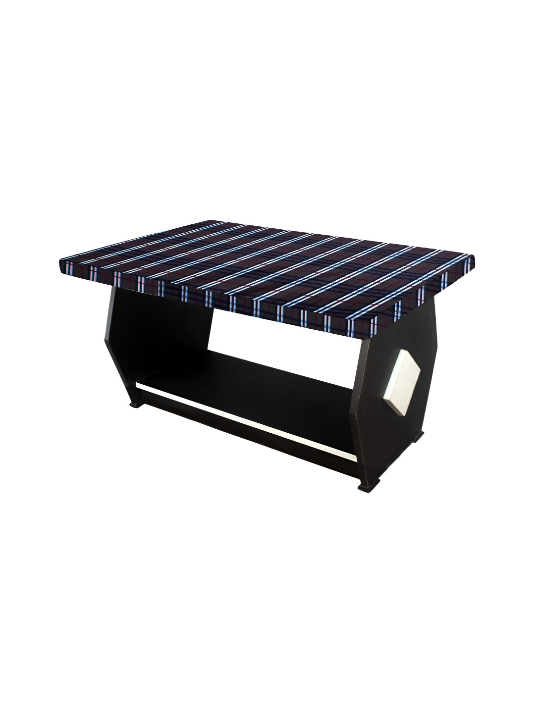 Stylista Grey & White Checked Printed Waterproof Rectangle 91.44 cm x 60.96 cm Table Cover