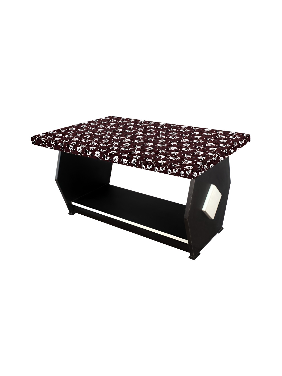Stylista Brown & White Floral Printed Waterproof Rectangle 1.21 m x 45.72 cm Table Cover
