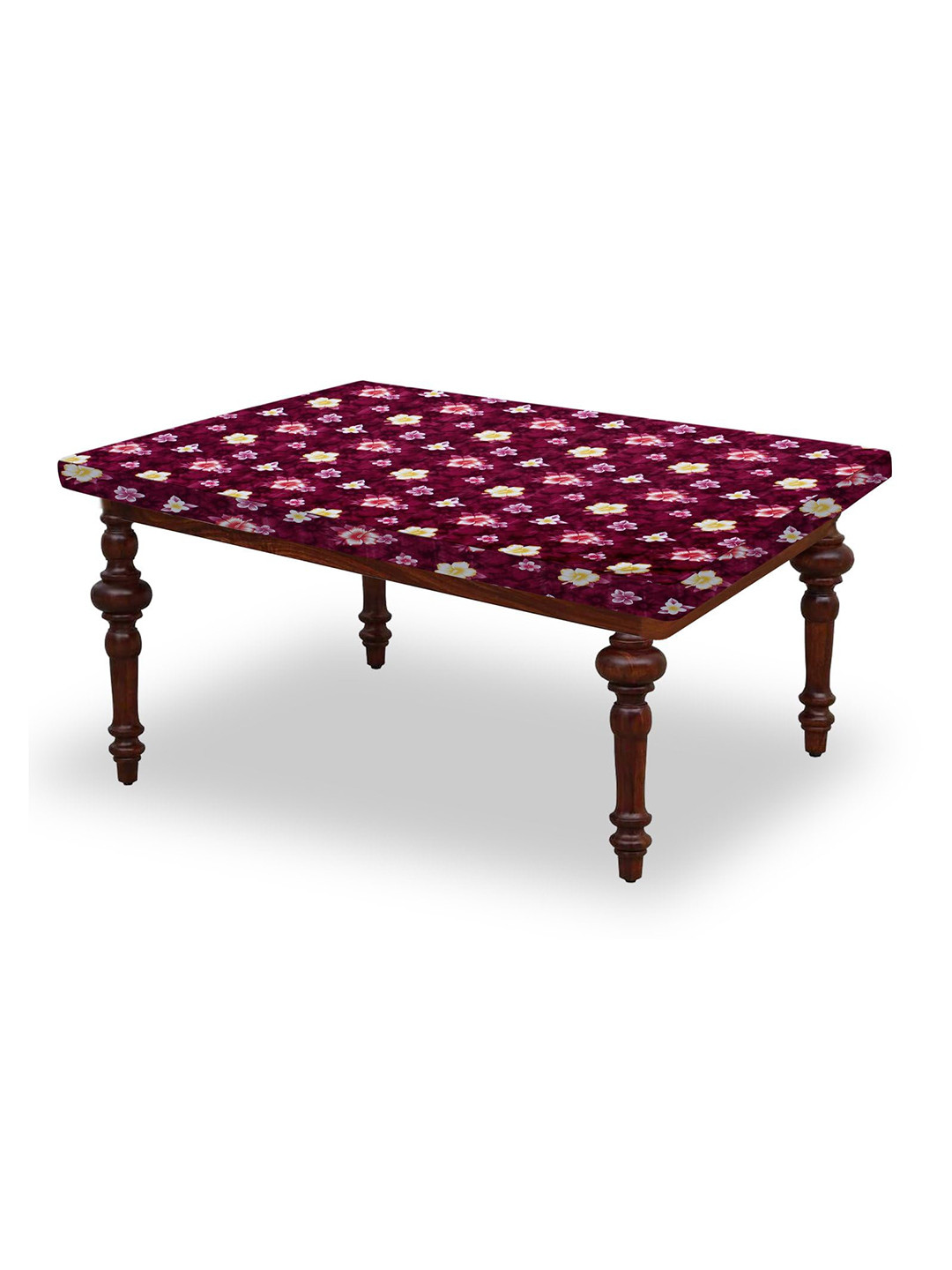 Stylista Red & Purple Floral Printed Waterproof Rectangle 1.21 m x 91.44 cm Table Cover