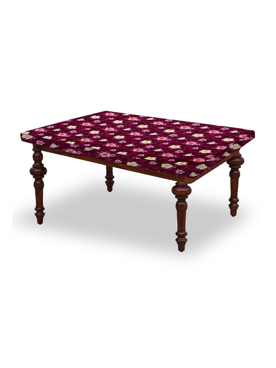 Stylista Red & Purple Floral Printed Waterproof Rectangle 1.37 m x 81.28 cm Table Cover