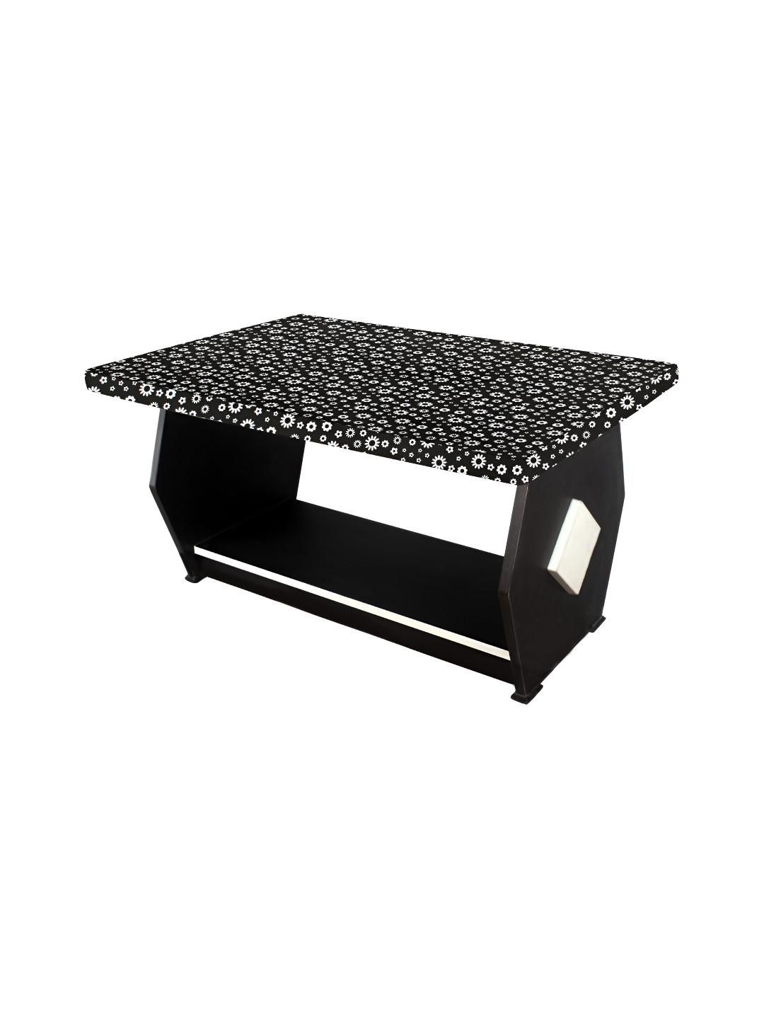 Stylista Black & White Floral Printed Waterproof Rectangle 91.44 cm x 60.96 cm Table Cover
