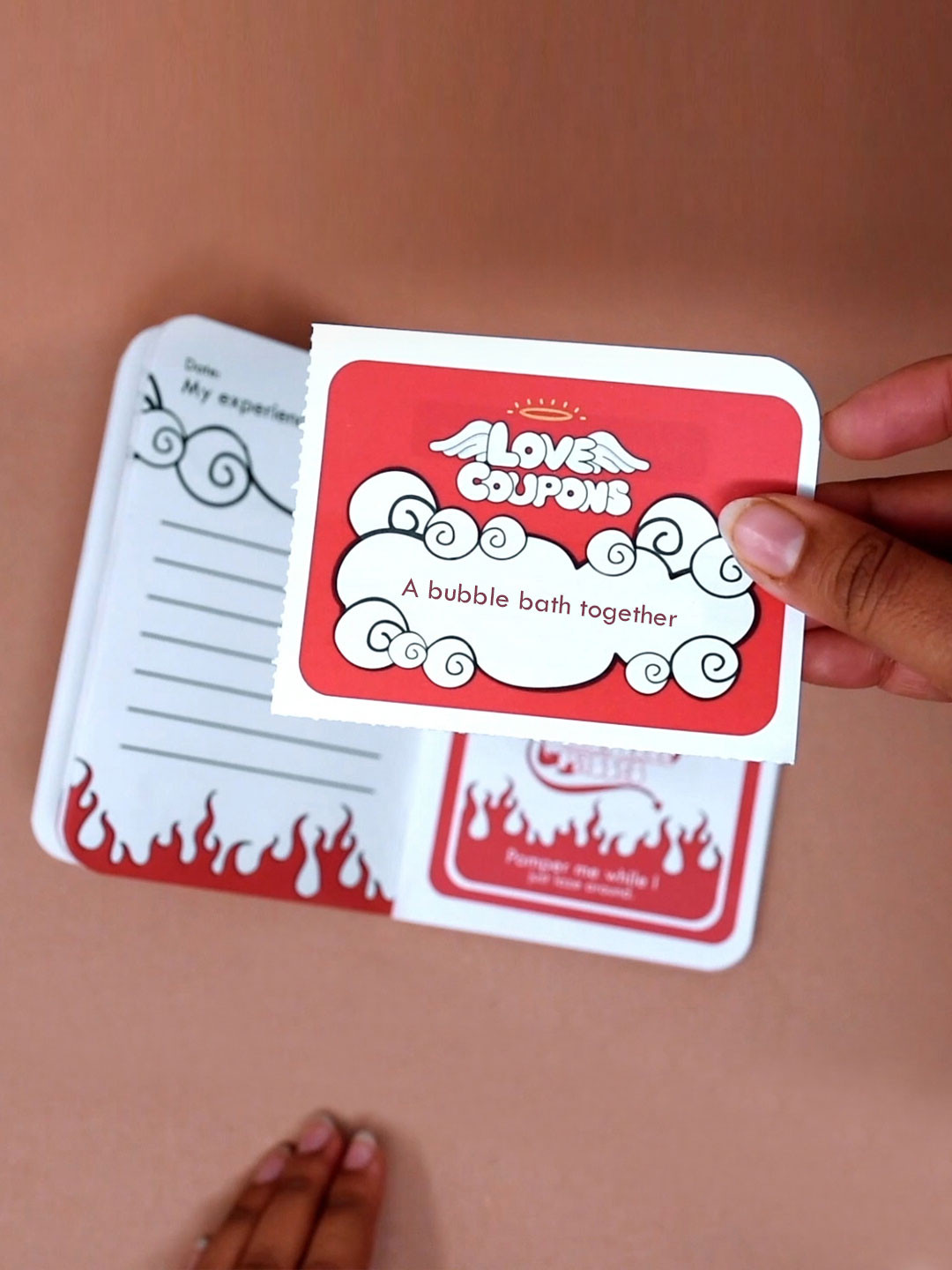 Indigifts Valentine 7 Pcs Red & White Love Coupons