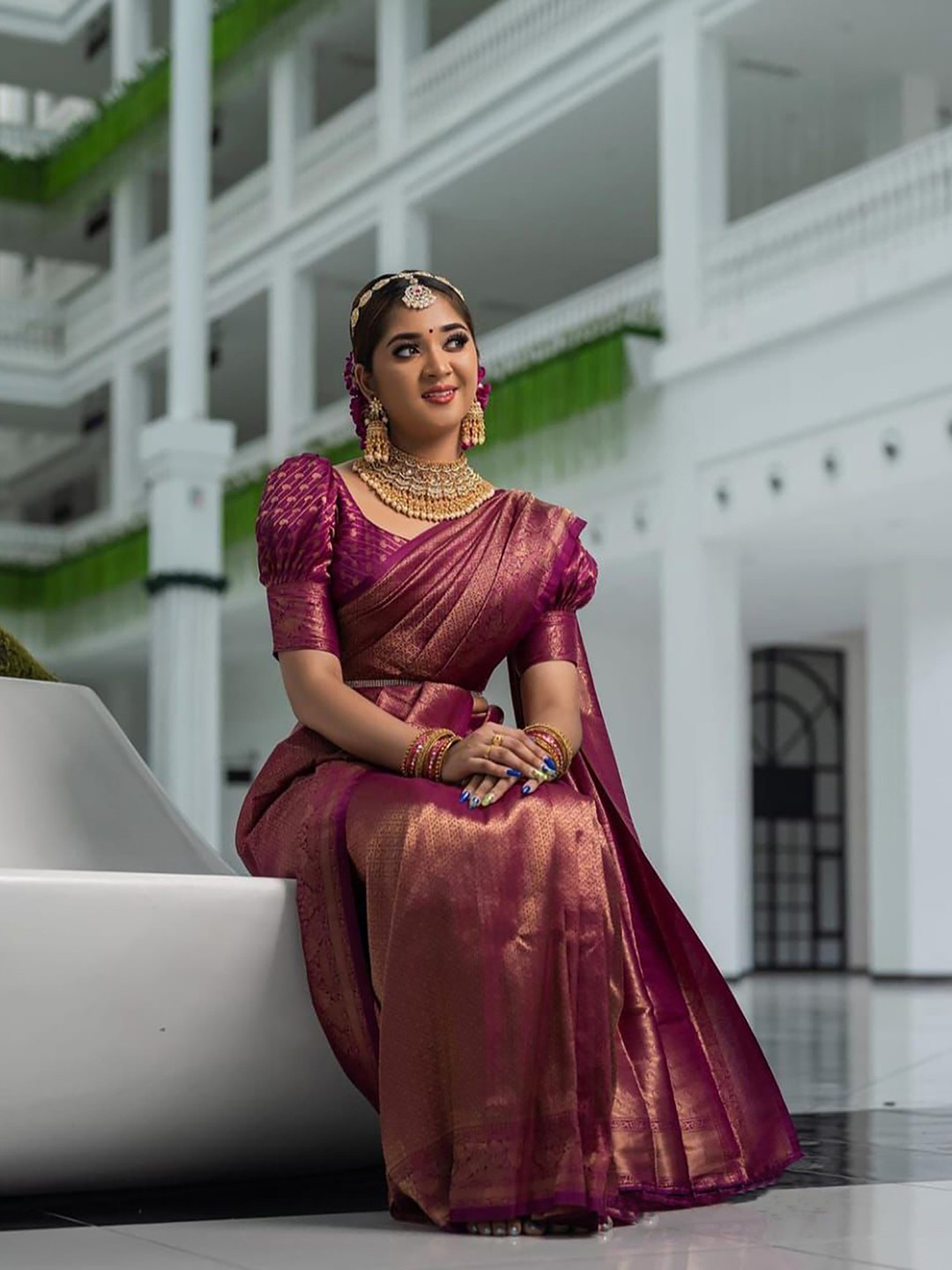 Aldwych Ethnic Motifs Woven Design Zari Banarasi Designer Saree