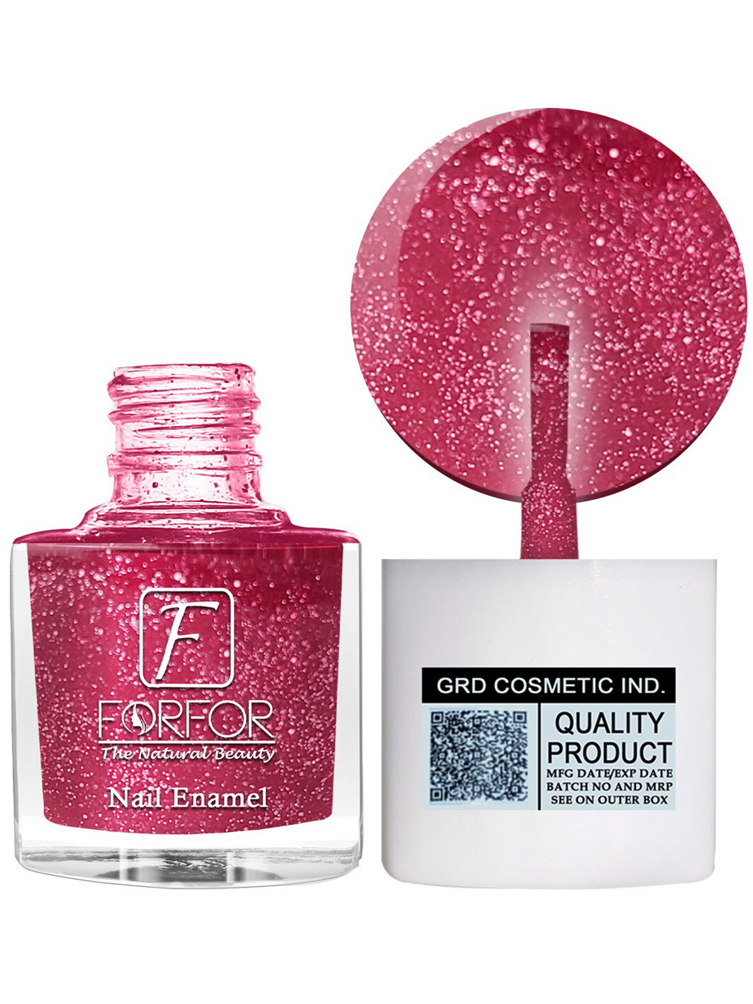 FORFOR High Shine 4-Pcs Glitter Nail Polish-5ml Each-Turquoise-Lavender-Brown-Light Pink