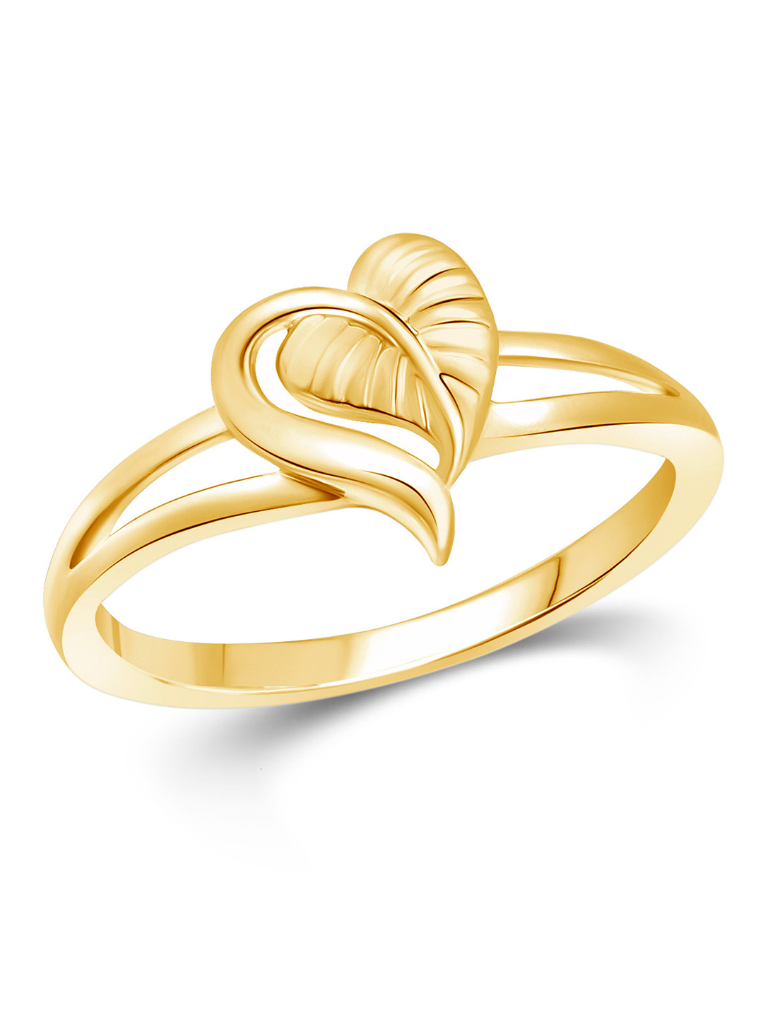 Vighnaharta Rhodium Plated Leafy Heart Shape Ring With Rose Ring Box