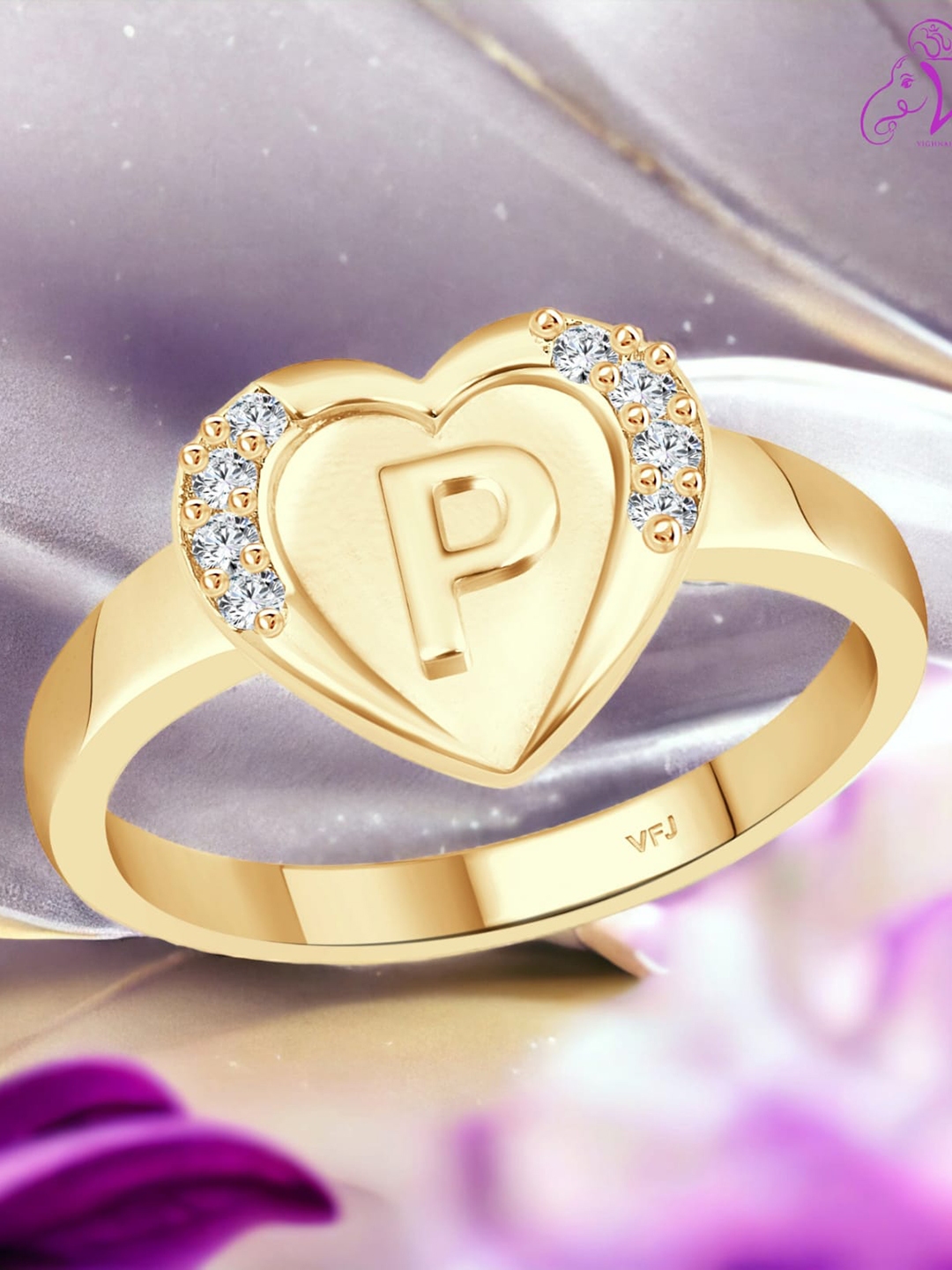 Ring with p letter top