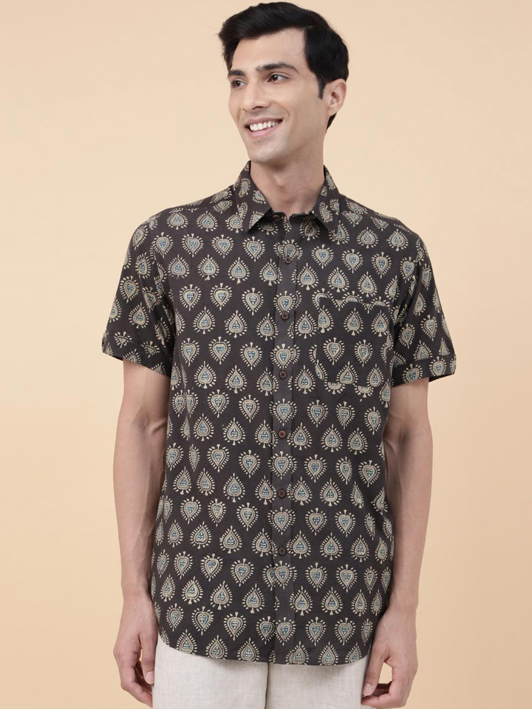 Fabindia Ajrakh Printed Cotton Casual Shirt