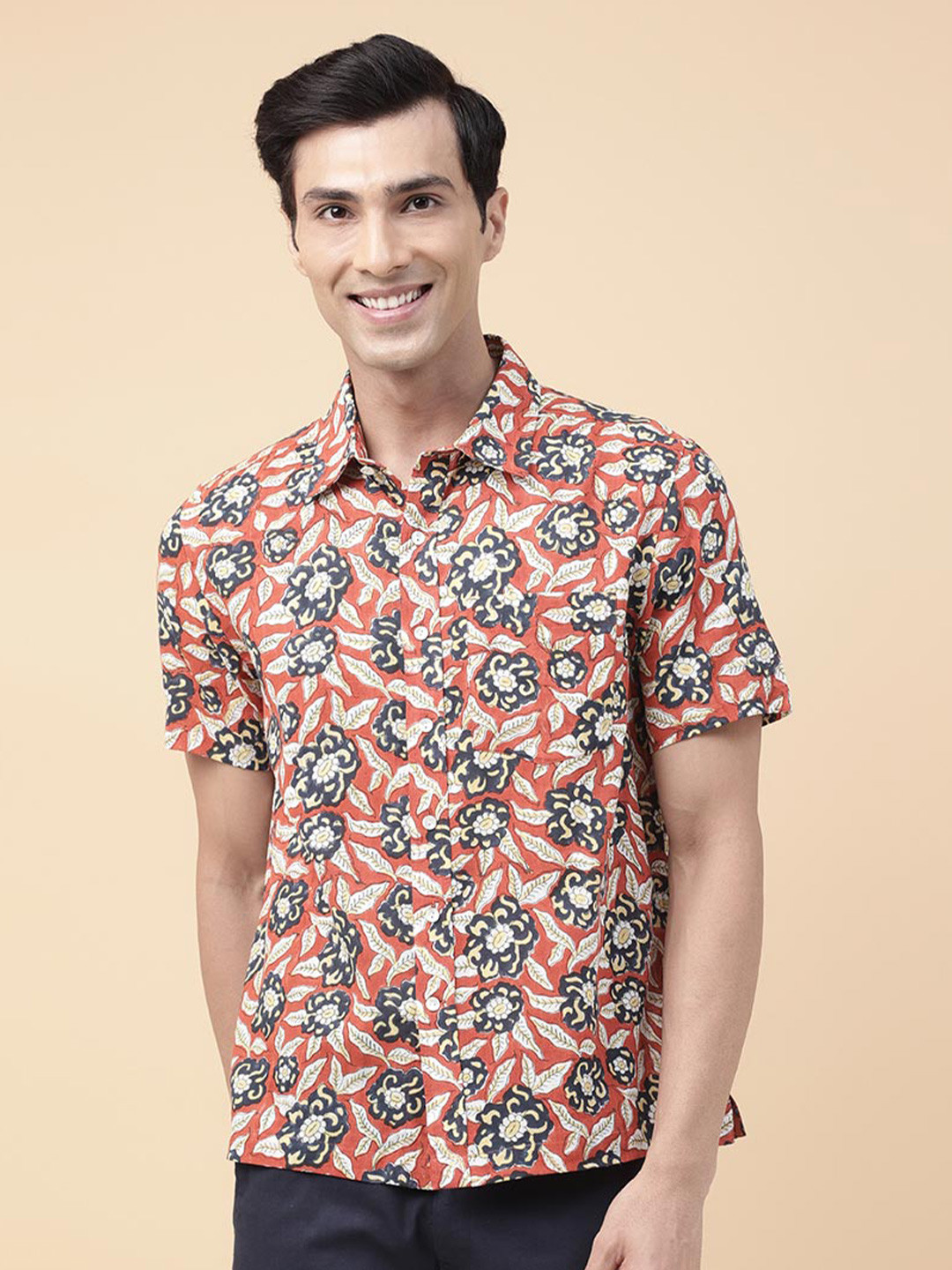 Fabindia Floral Printed Cotton Casual Shirt