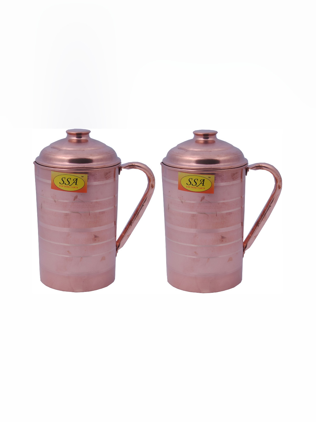 Shivshakti Arts 2 Pieces Copper Water Jugs 1.5 L