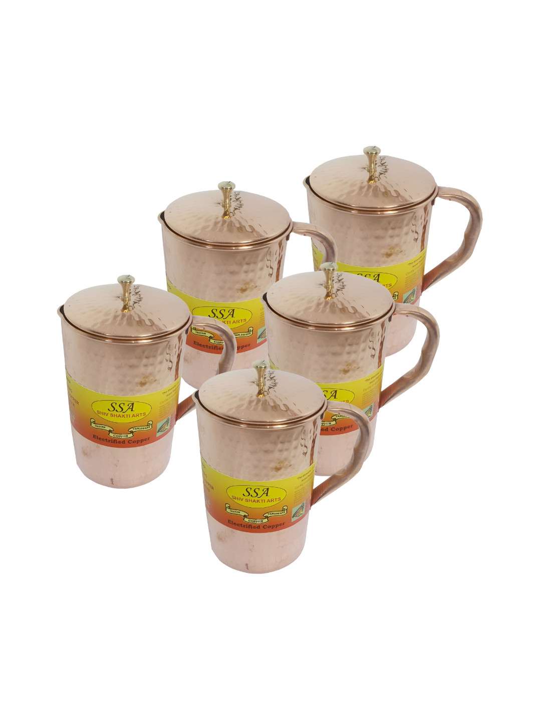 Shivshakti Arts Silver Toned Textured Copper Easy to Clean Water Jugs 1.6 L