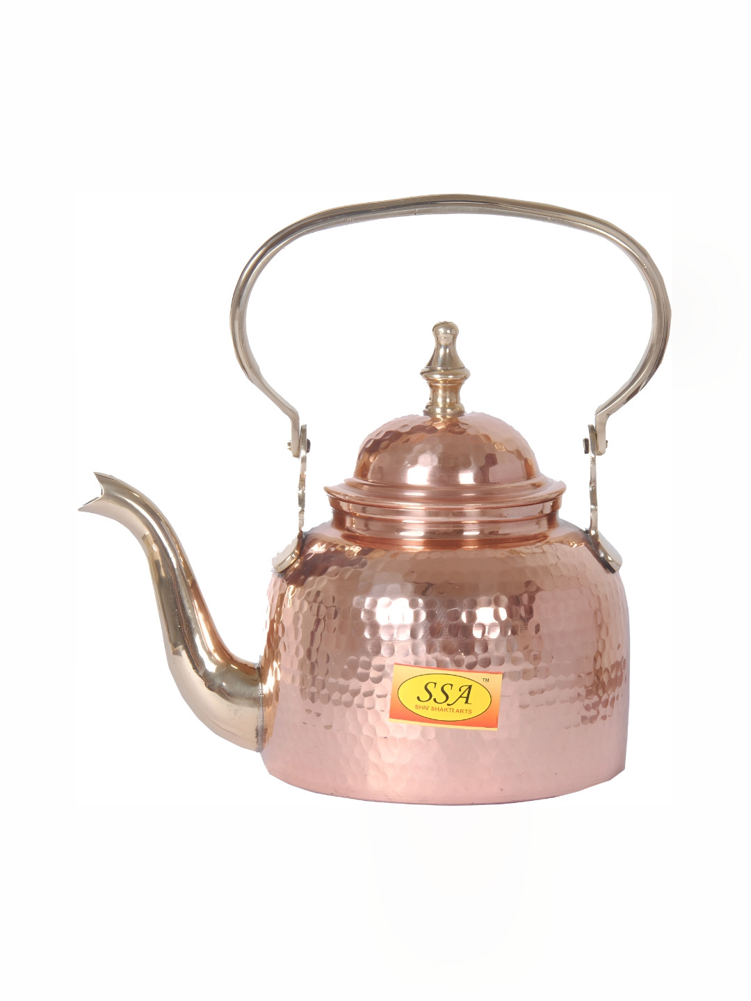Shivshakti Arts Brown Textured Copper Easy to Clean Kettle Jugs  1.3 L