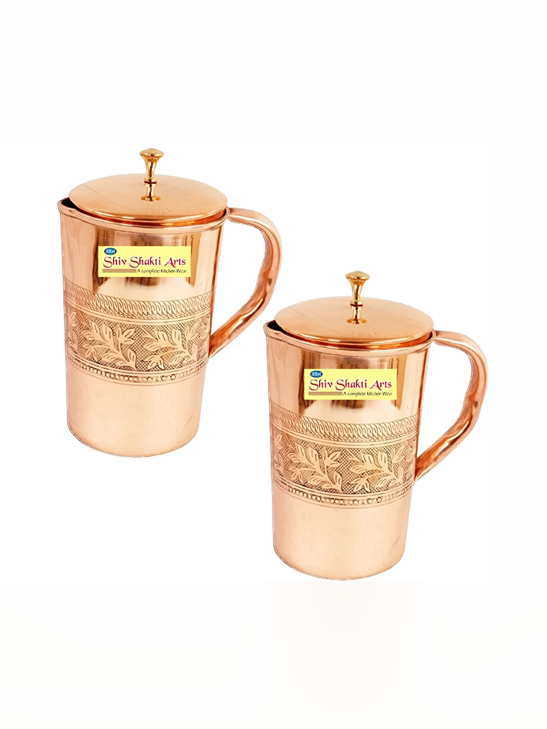 Shivshakti Arts Copper Toned Textured Copper Easy to Clean Water Jugs 1.325 L