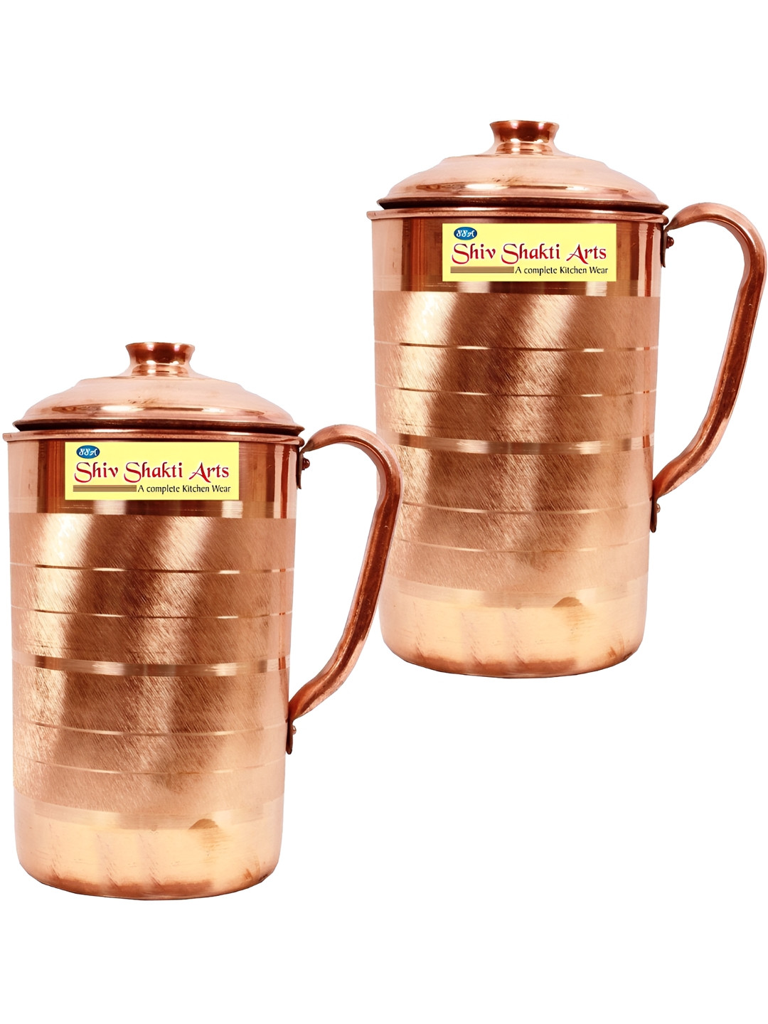 Shivshakti Arts Copper Toned Textured Easy to Clean Copper Water Jugs 1.6 L