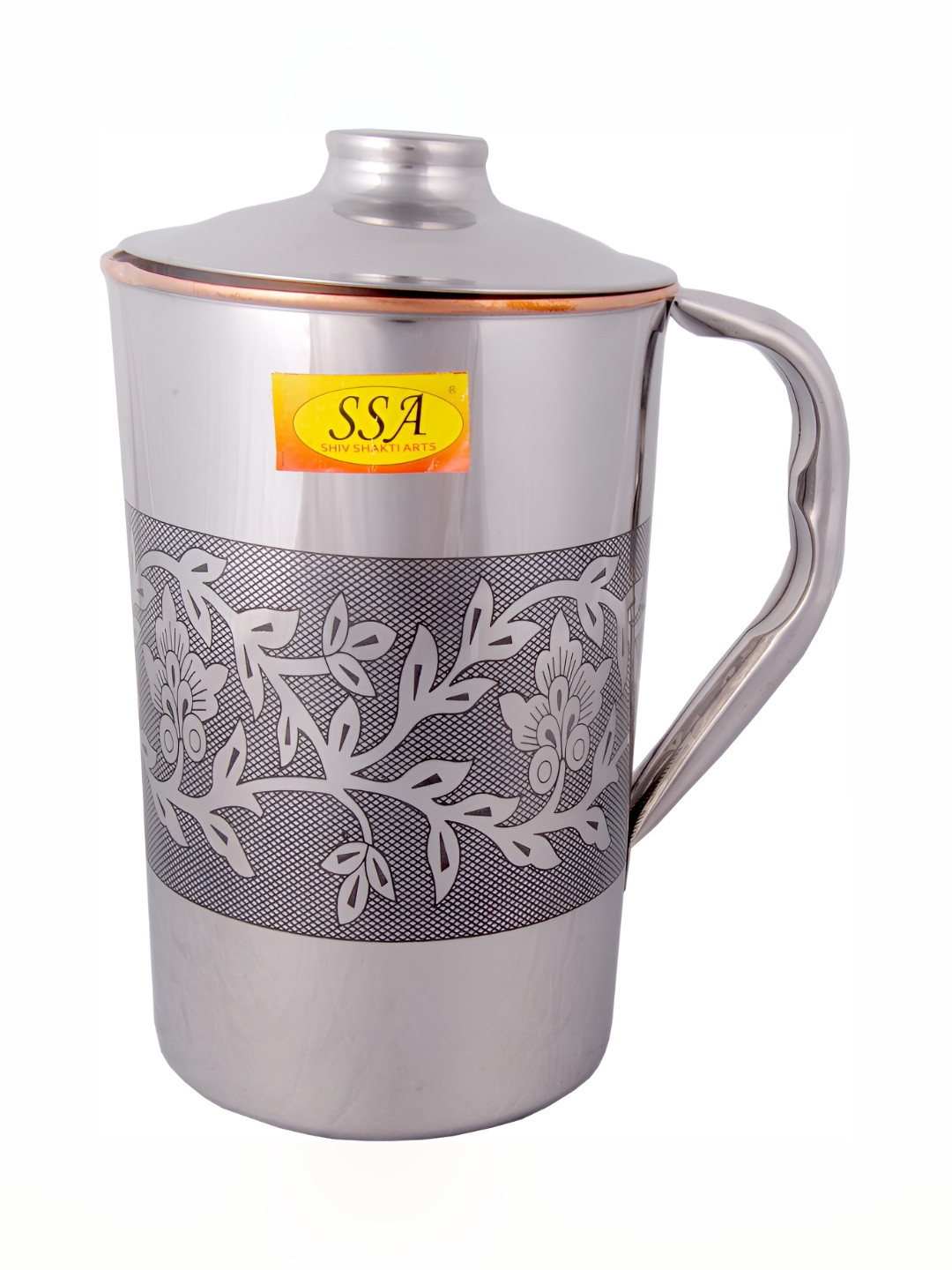 Shivshakti Arts Silver Toned Copper Easy to Clean Water Jugs  1.5 L