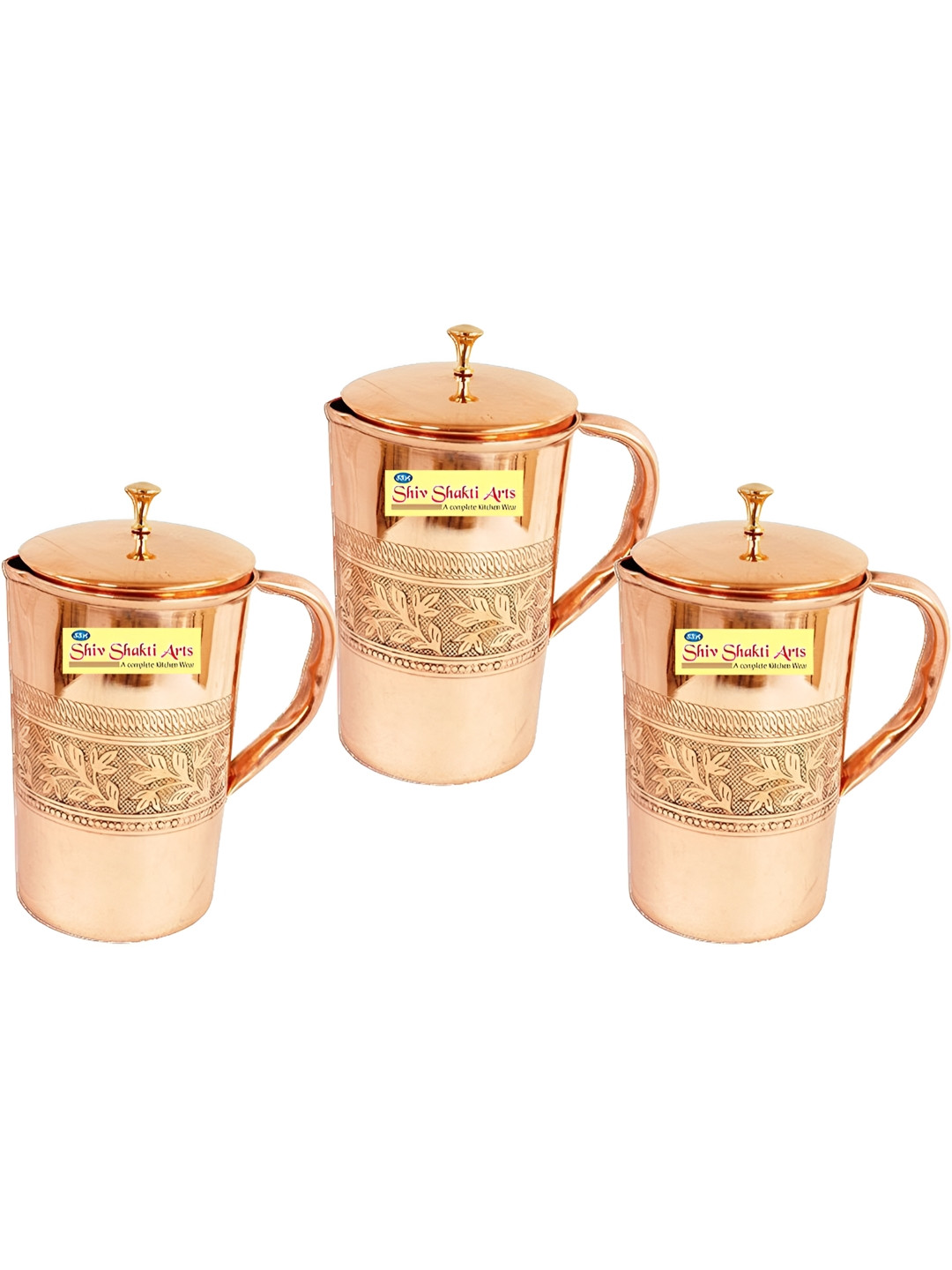 Shivshakti Arts Copper Toned Textured Easy to Clean Water Jugs 1.25 L
