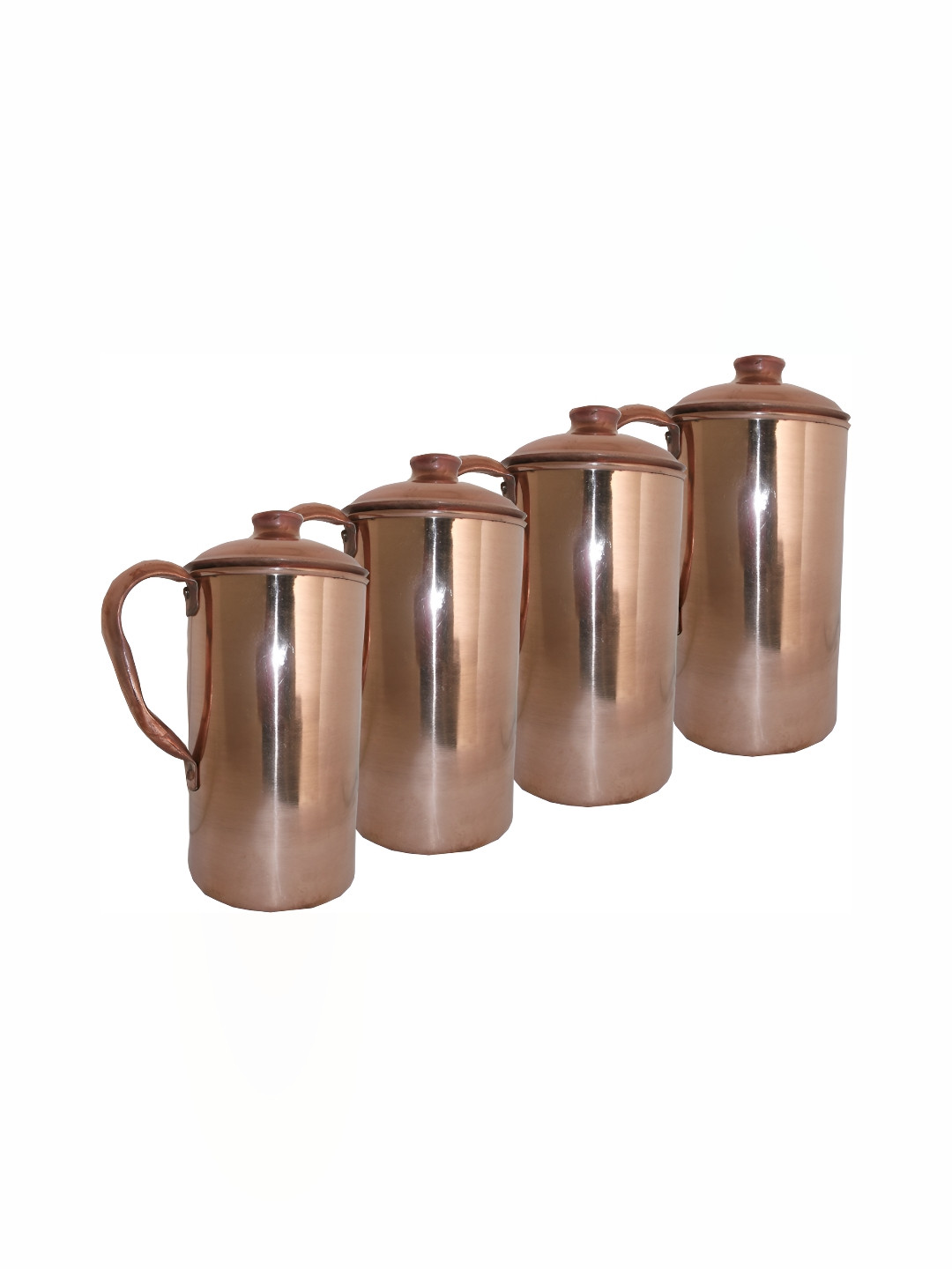 Shivshakti Arts Copper Toned 4 Pieces Easy To Clean Water Jugs 2 L Each