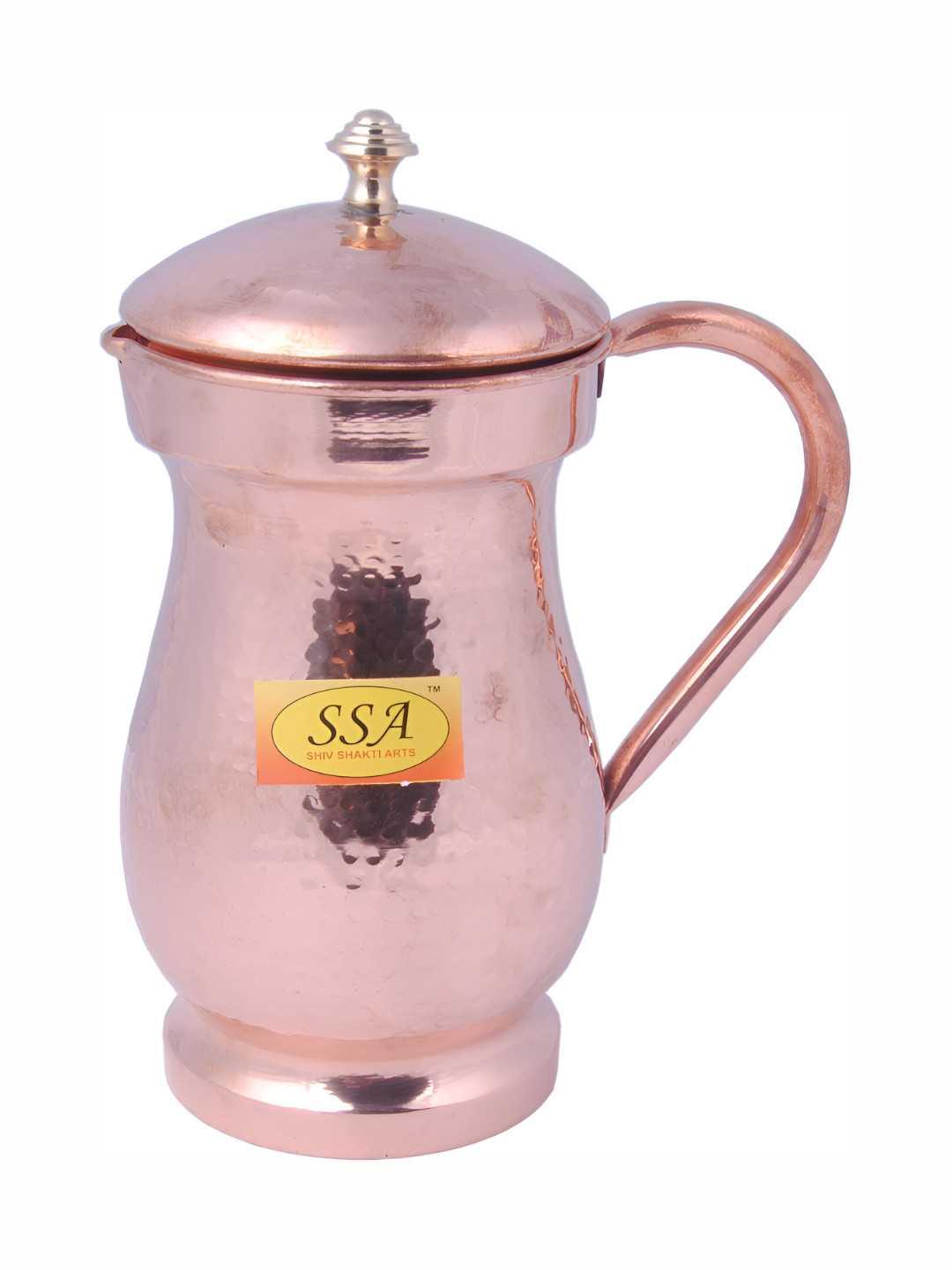 Shivshakti Arts Textured Easy To Clean Copper Water Jug 1.7 L