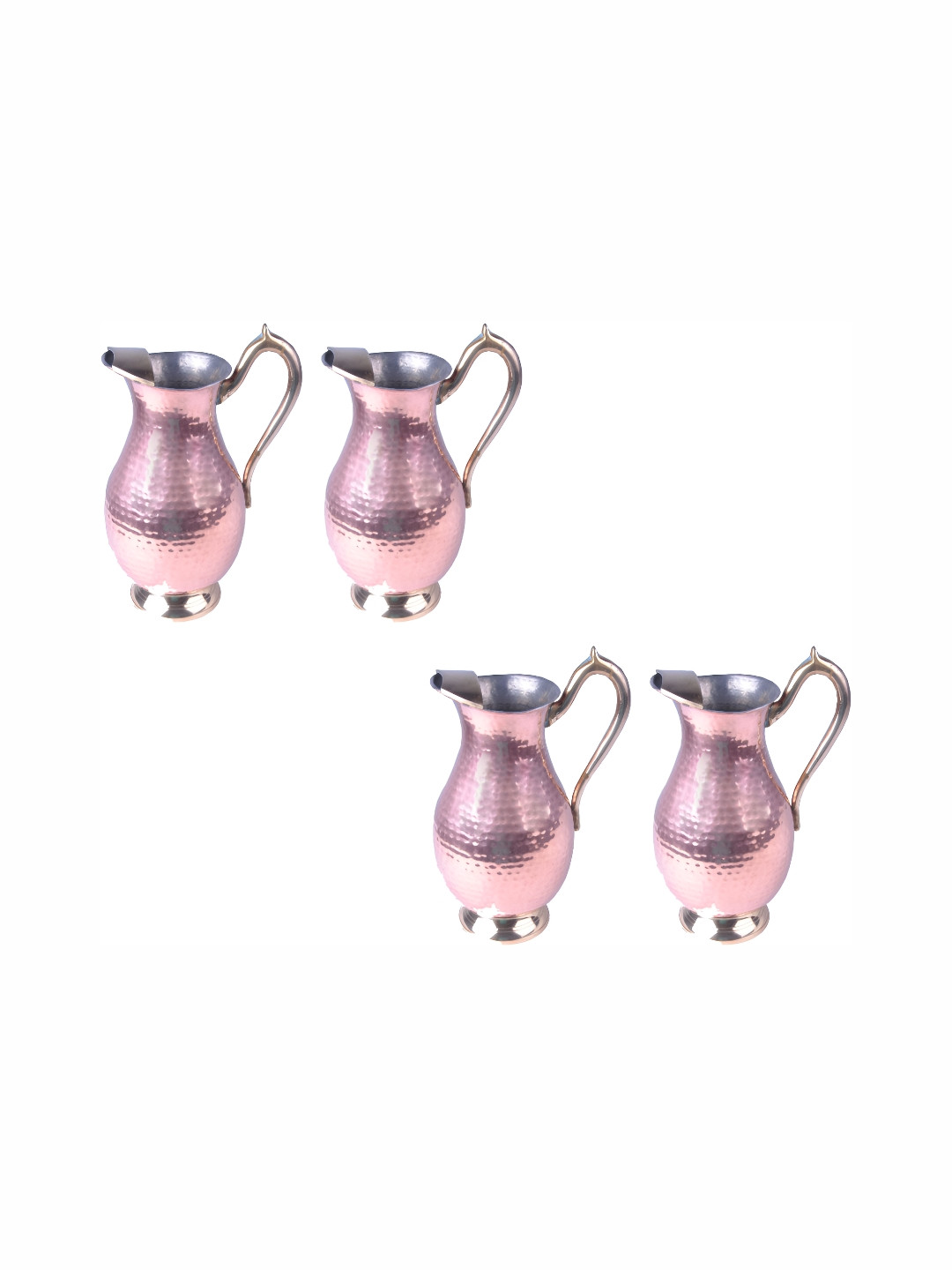 Shivshakti Arts Copper Toned 4 Pieces Easy To Clean Copper Water Jugs 1.7 L Each