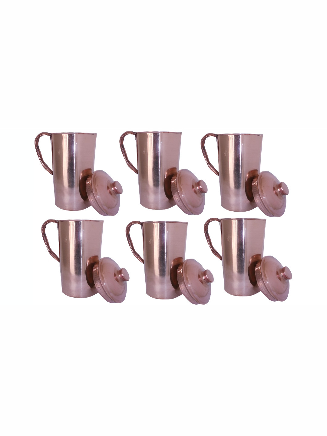 Shivshakti Arts 6 Pieces Easy To Clean Copper Water Jugs 1.5 L Each