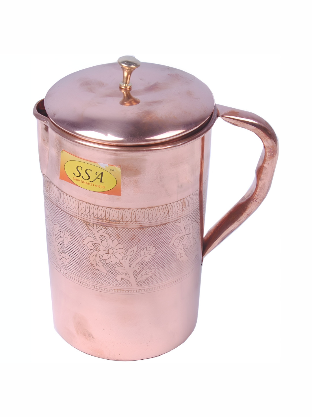 Shivshakti Arts Copper-Toned Easy to Clean Copper Water Jug 1.7 L