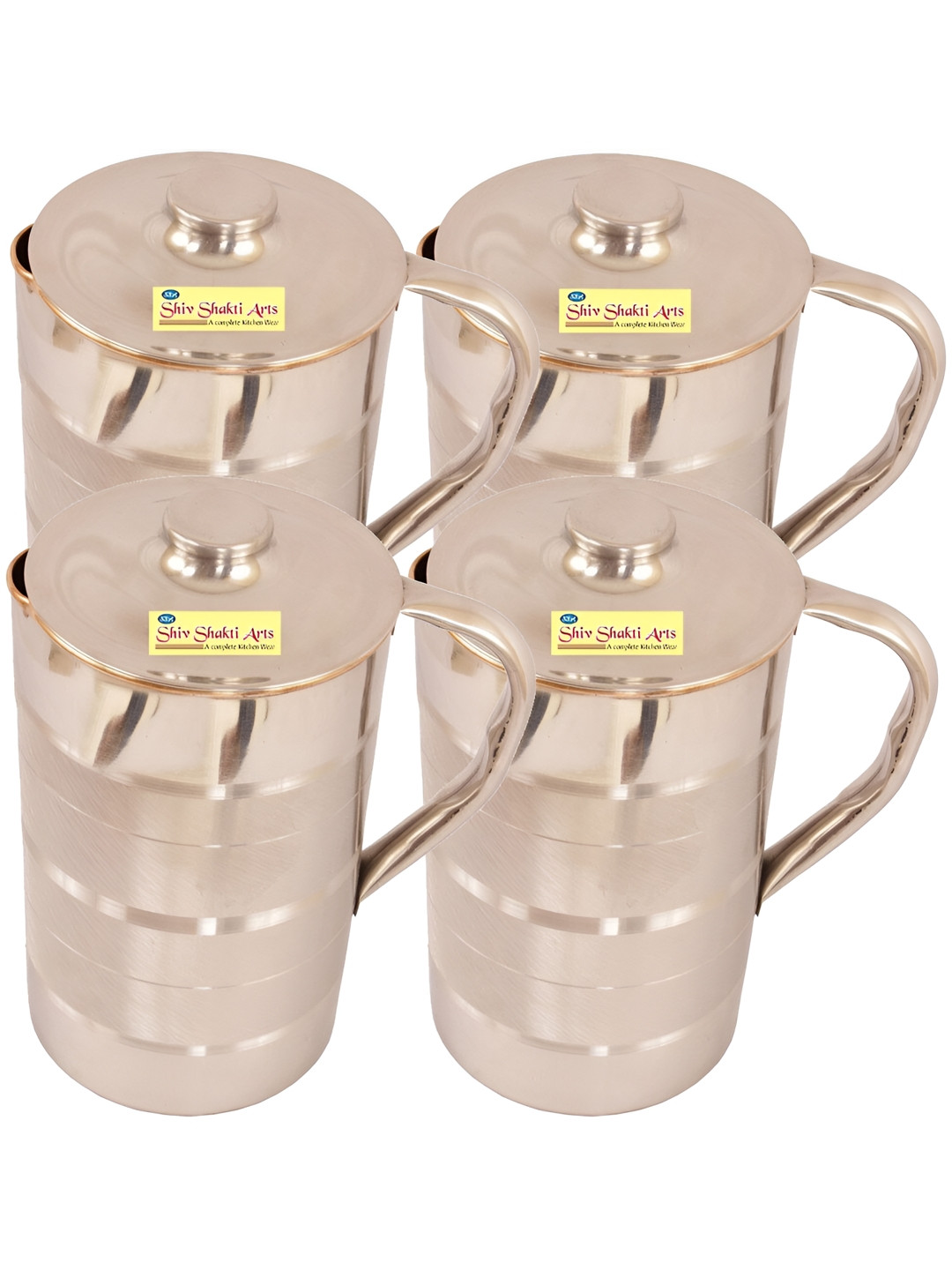 Shivshakti Arts Copper Toned Easy to Clean Steel Water Jugs 1.325 L Each