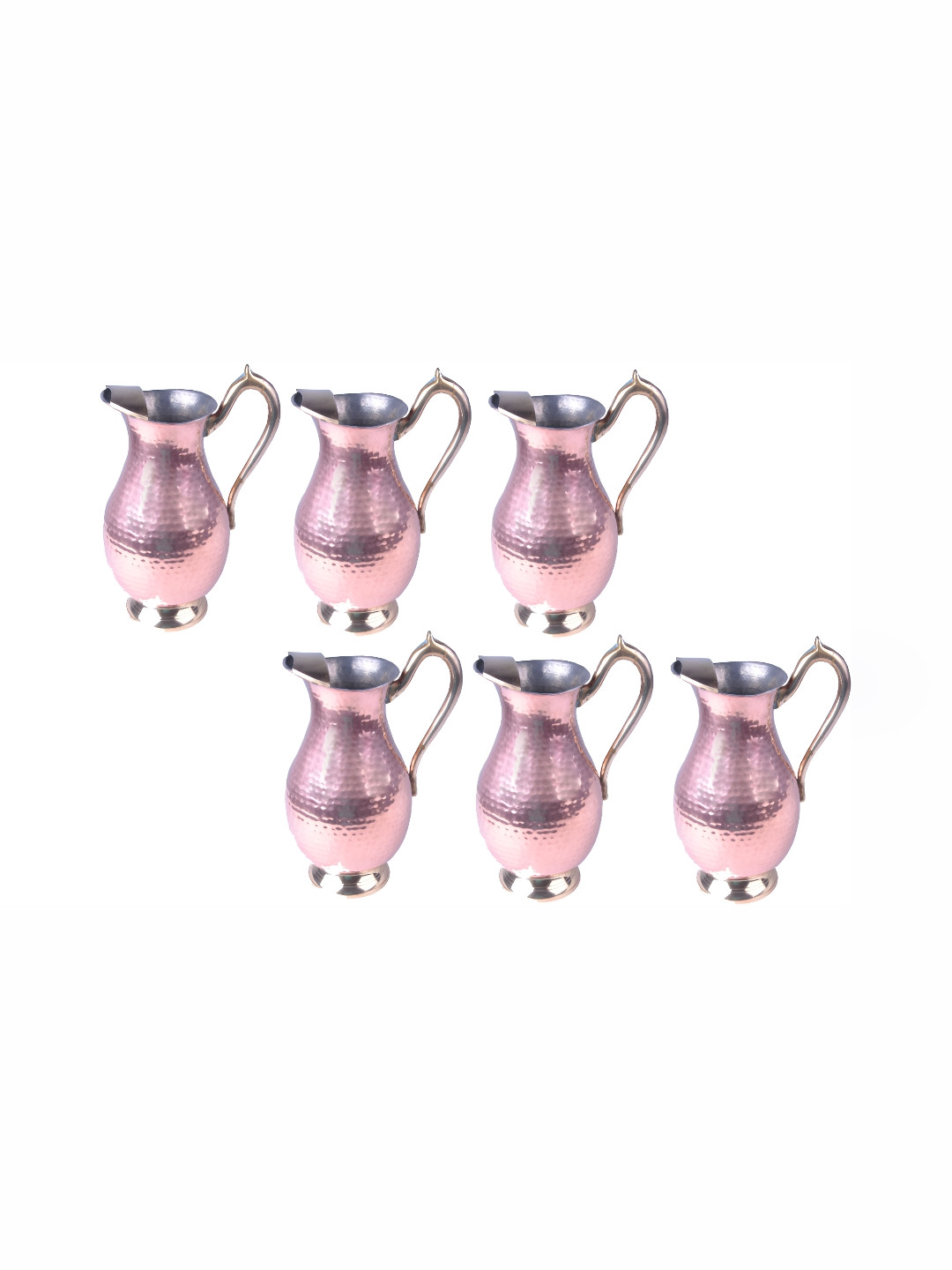 Shivshakti Arts Copper-Toned 6 Pieces Easy to Clean Copper Water Jugs 1.7 L Each