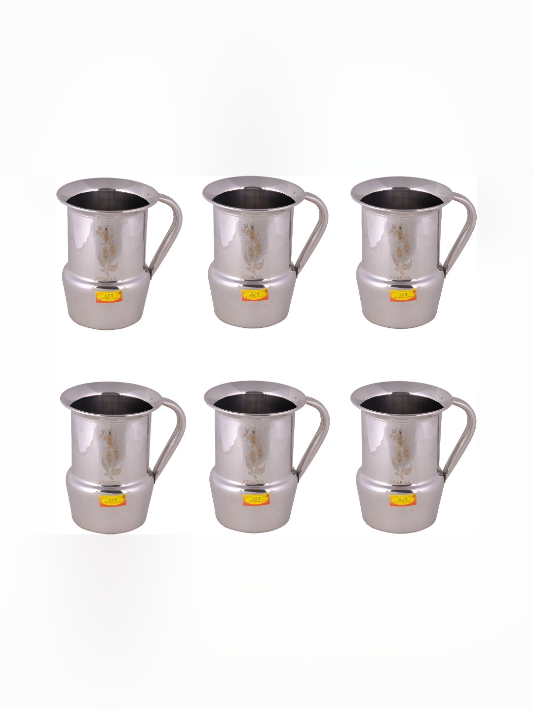 Shivshakti Arts Silver Toned 6 Pcs Easy to Clean Stainless Steel Water Jugs 1.8 L