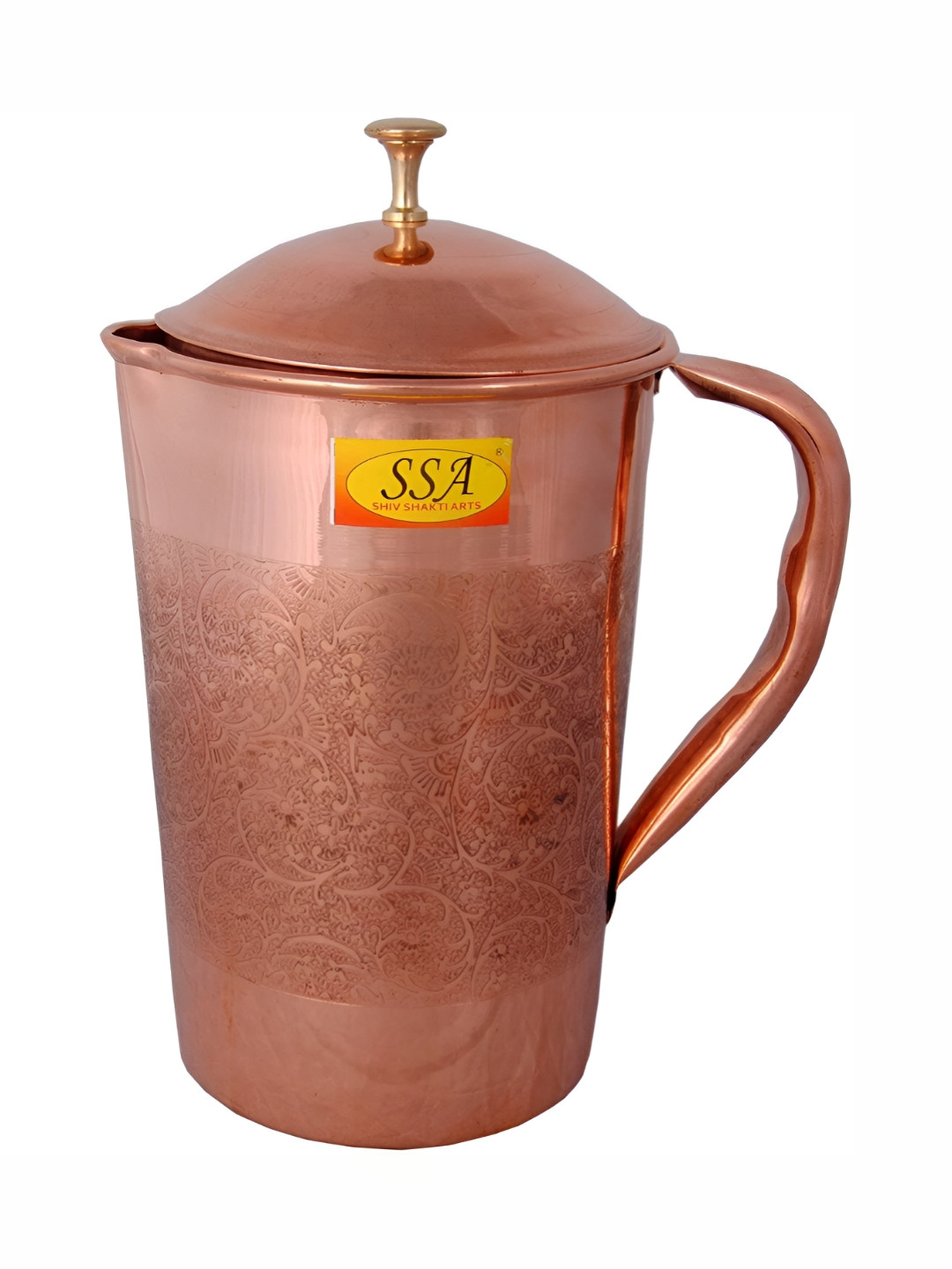 Shivshakti Arts Brown Easy to Clean Copper Water Jugs 1.6 L