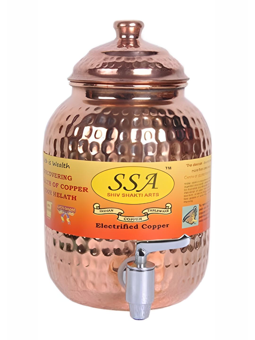 Shivshakti Arts Brown Easy to Clean Copper Water Jugs 2 L