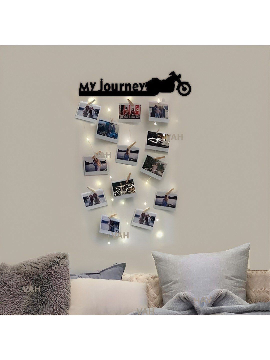 VAH Kya Bat Hai !! Black & White Wooden Photo Frame With Clips