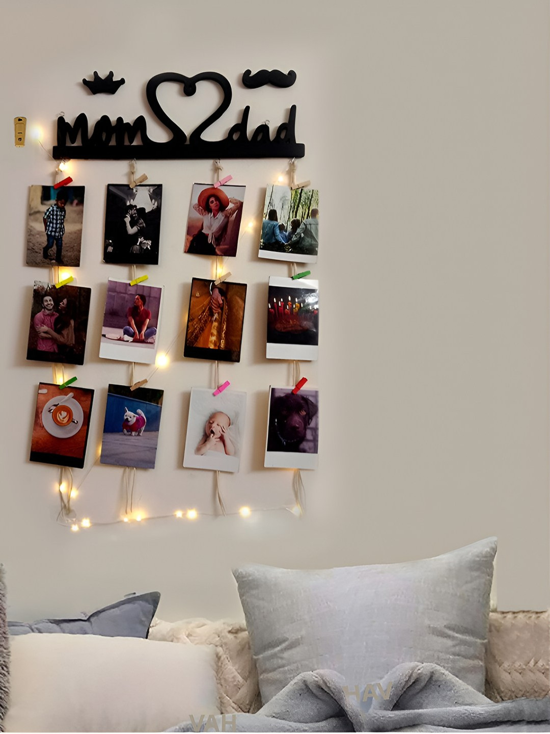 VAH Kya Bat Hai !! Black Wooden Photo Frame With Clips