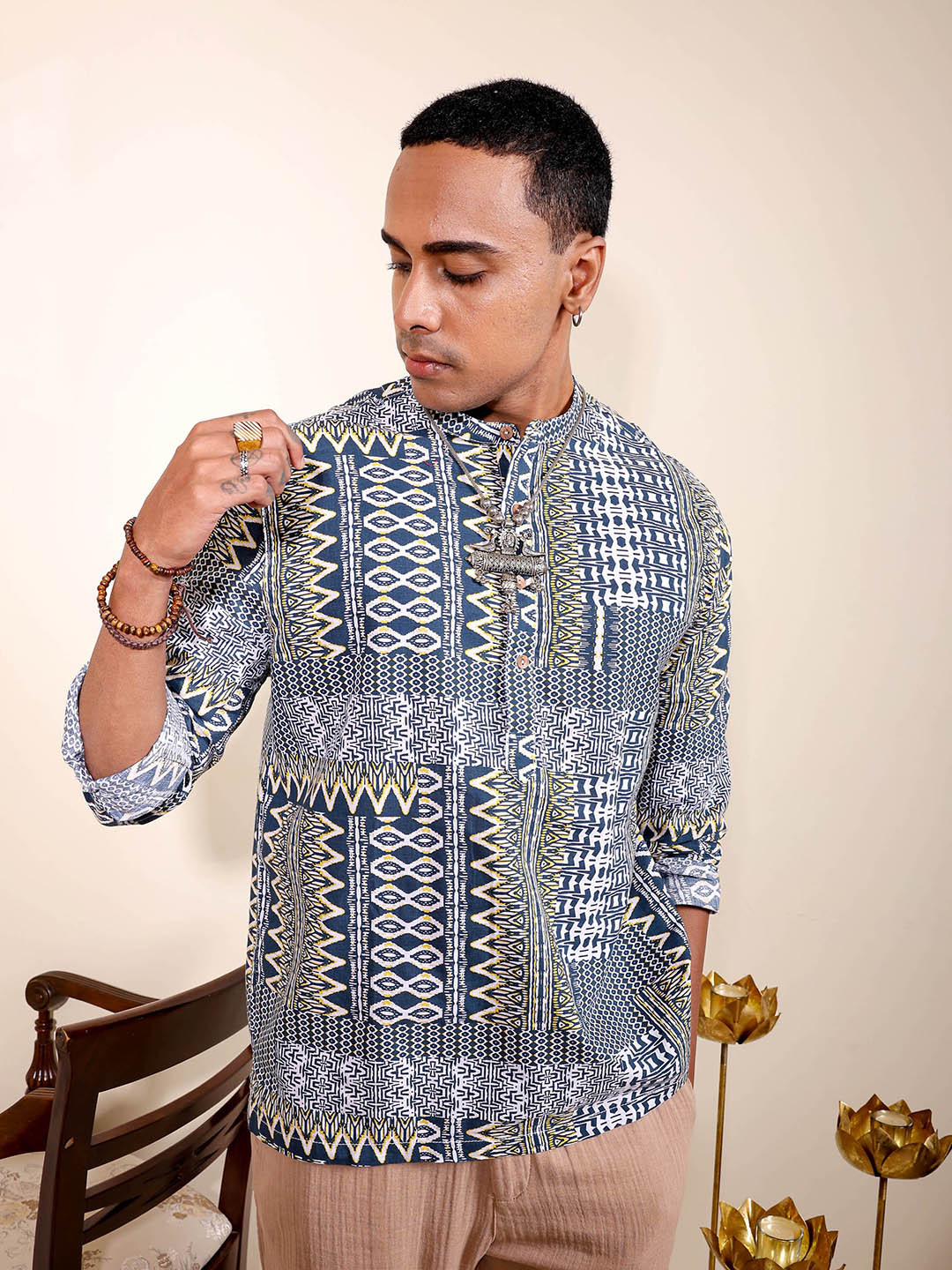 The Indian Garage Co Men Slim Fit Indie Printed Resortwear Shirt