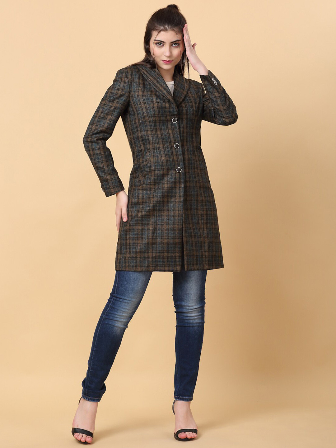 KLOTTHE Woolen Shawl Collar Single Breasted Overcoat