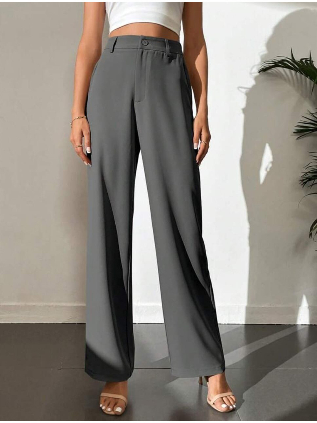 BROADSTAR Smart Loose Fit High-Rise Easy Wash Trousers