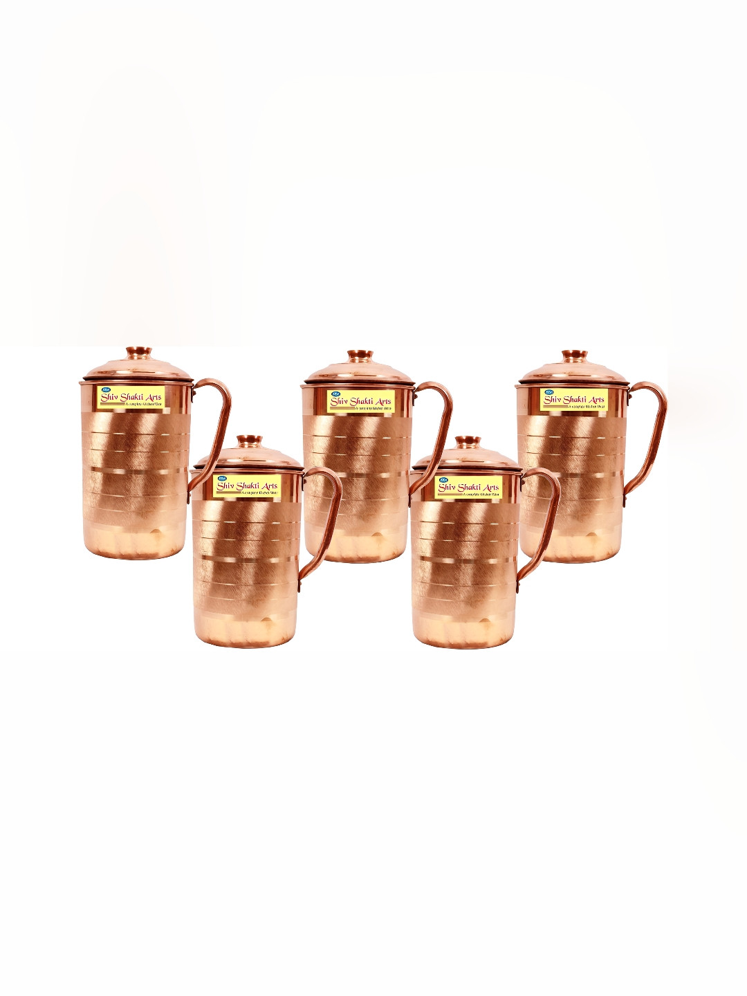 Shivshakti Arts Brown 5 Pieces Easy To Clean Water Jugs 1.6L