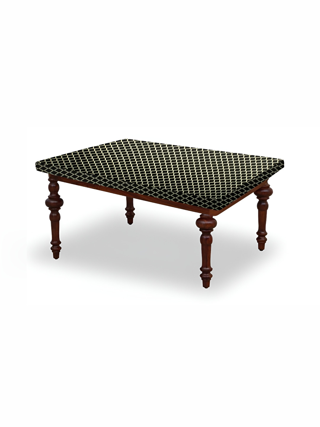 Stylista Coffee Brown & Cream Coloured Checked Waterproof 4-Seater Table Cover