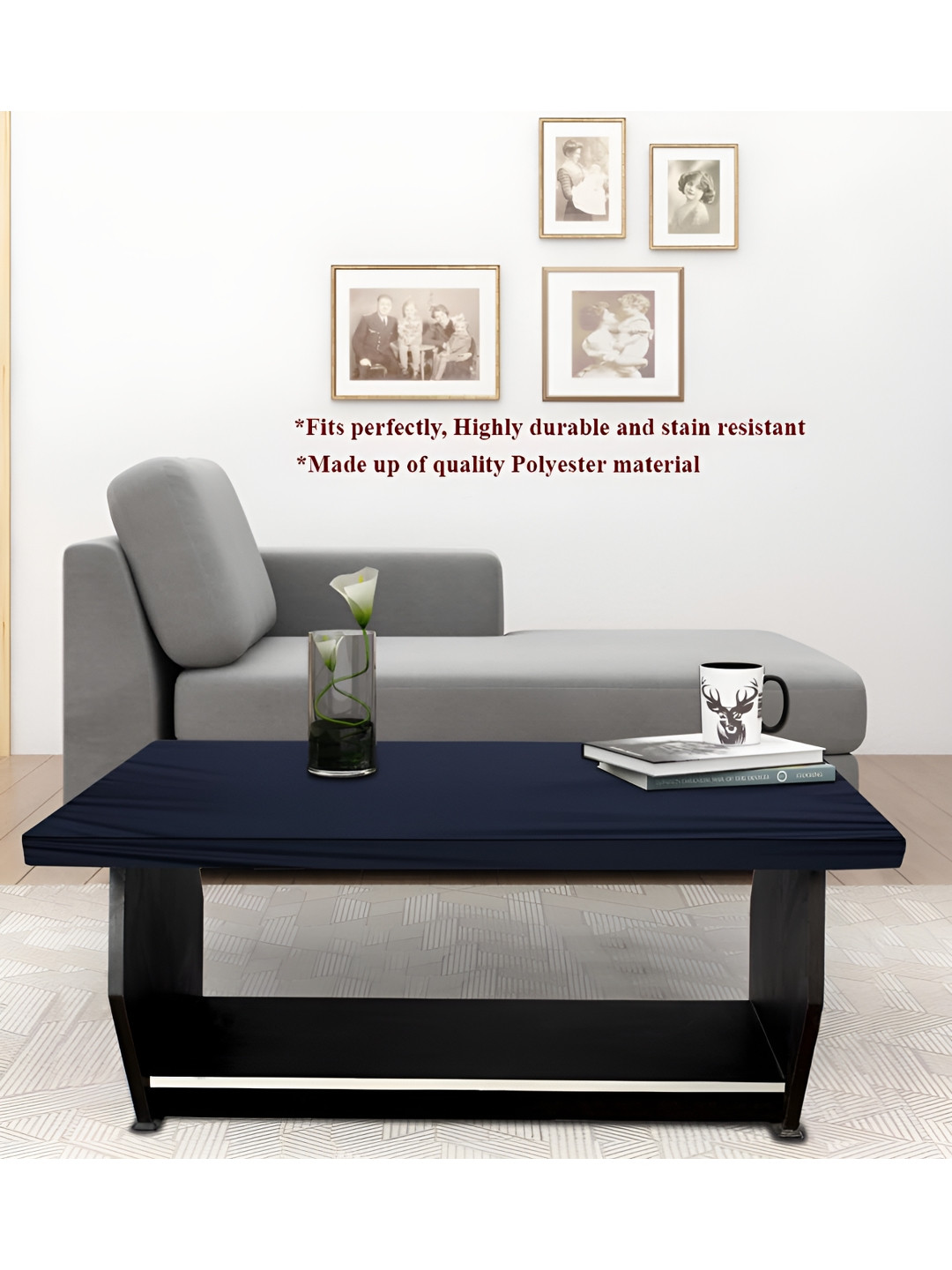 Stylista Blue Waterproof Rectangle 1.52 m x 30.48 cm Table Cover