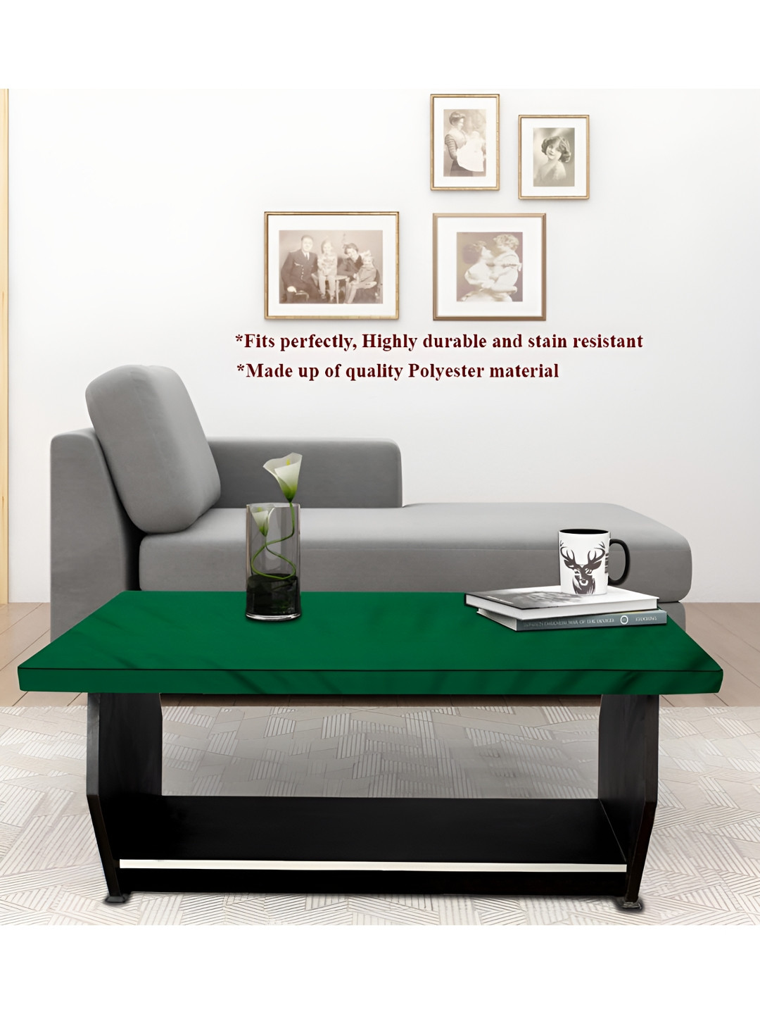 Stylista Green Waterproof Rectangle 1.52 m x 30.48 cm Table Cover