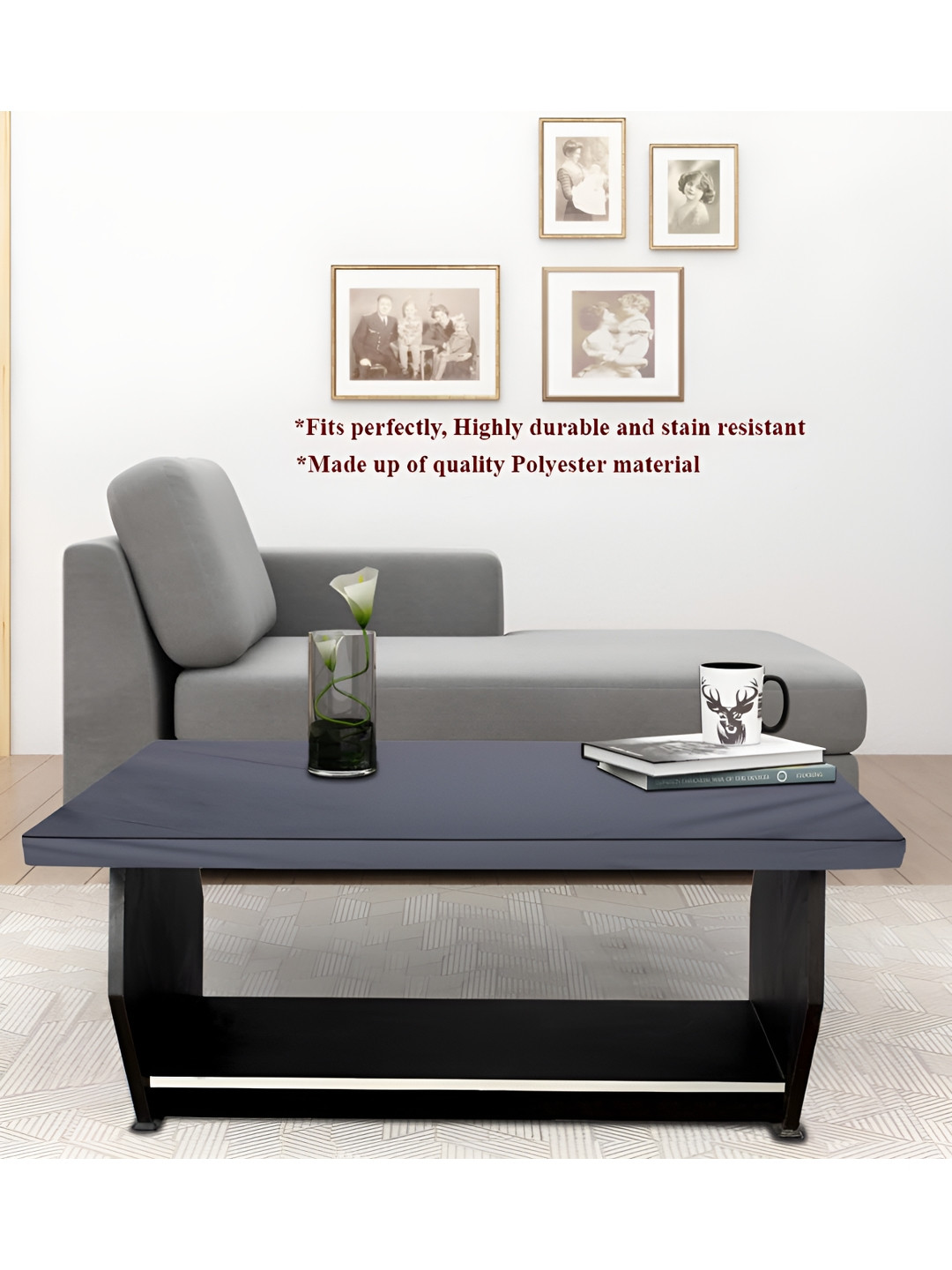 Stylista Grey Waterproof Rectangle 91.44 cm x 60.96 cm Table Cover