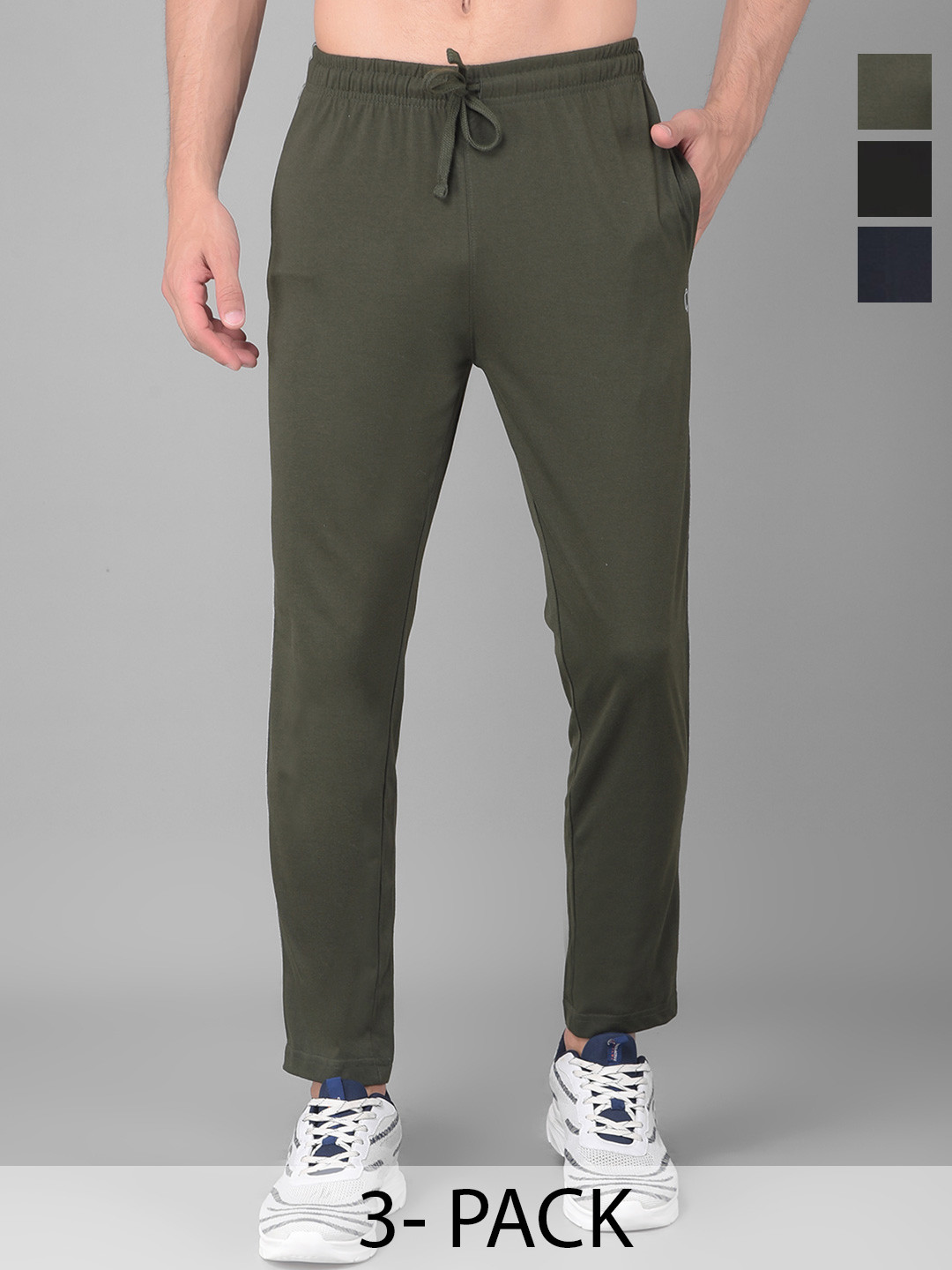 Dollar  Men Solid Contrast Piping  Track Pant with One side Zipper Pocket