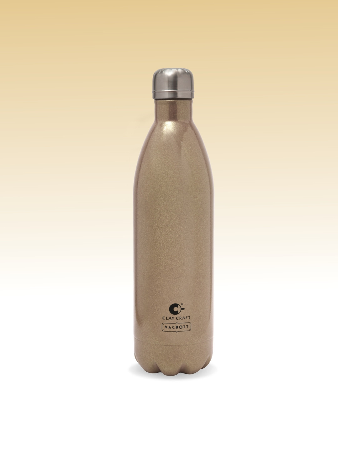 CLAY CRAFT Vacbott Beige Brand Logo Stainless Steel Double Wall Vacuum Flask - 700ml