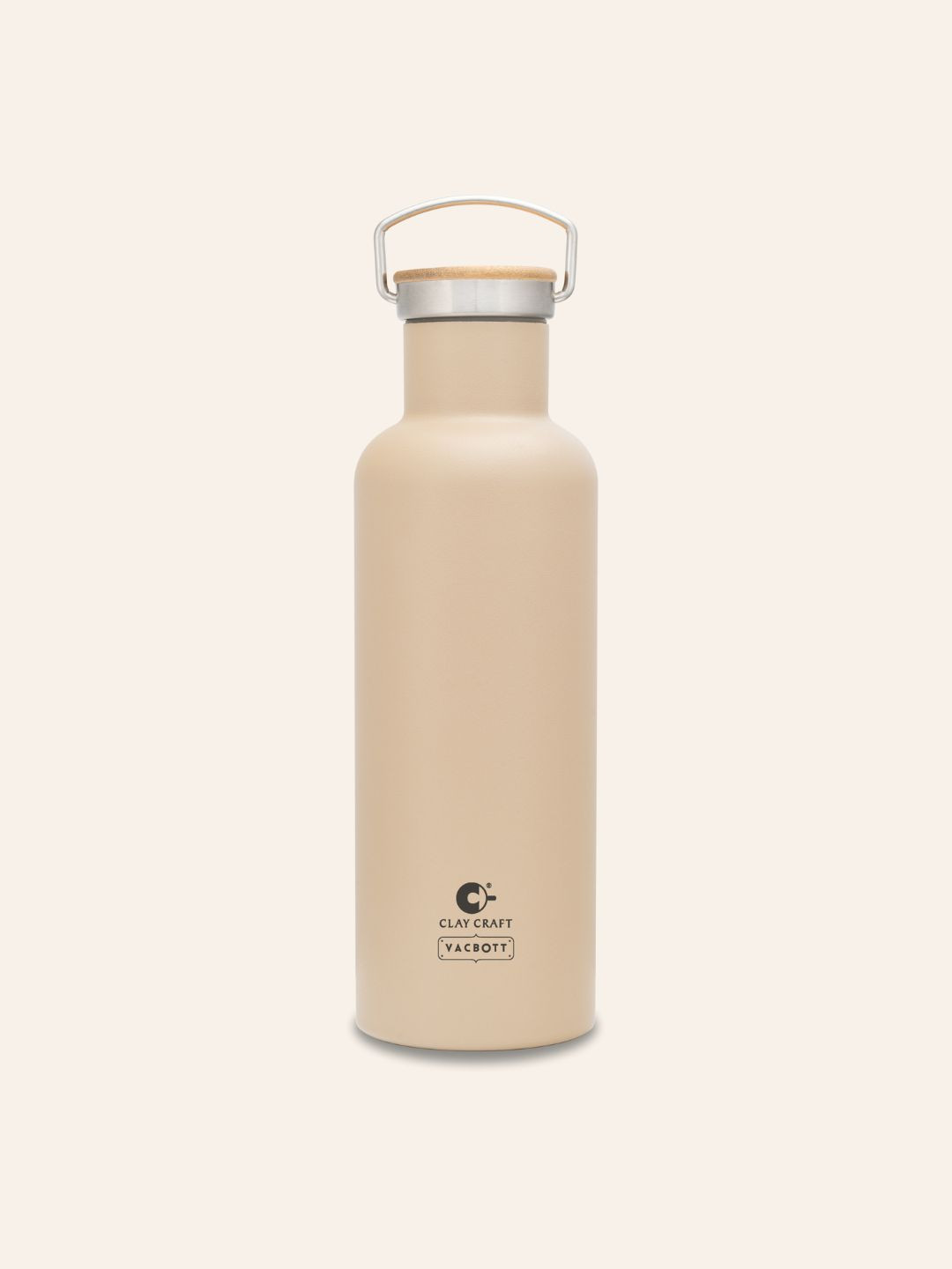 CLAY CRAFT Vacbott Cream Brand Logo Stainless Steel Double Wall Vacuum Flask - 700ml