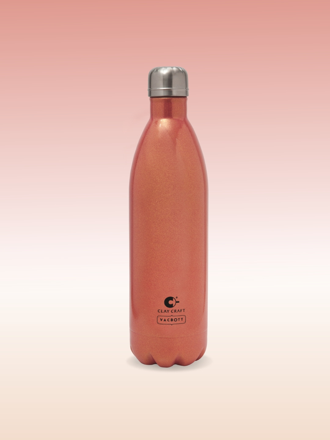 CLAY CRAFT Vacbott Pink Brand Logo Stainless Steel Double Wall Vacuum Flask - 1L