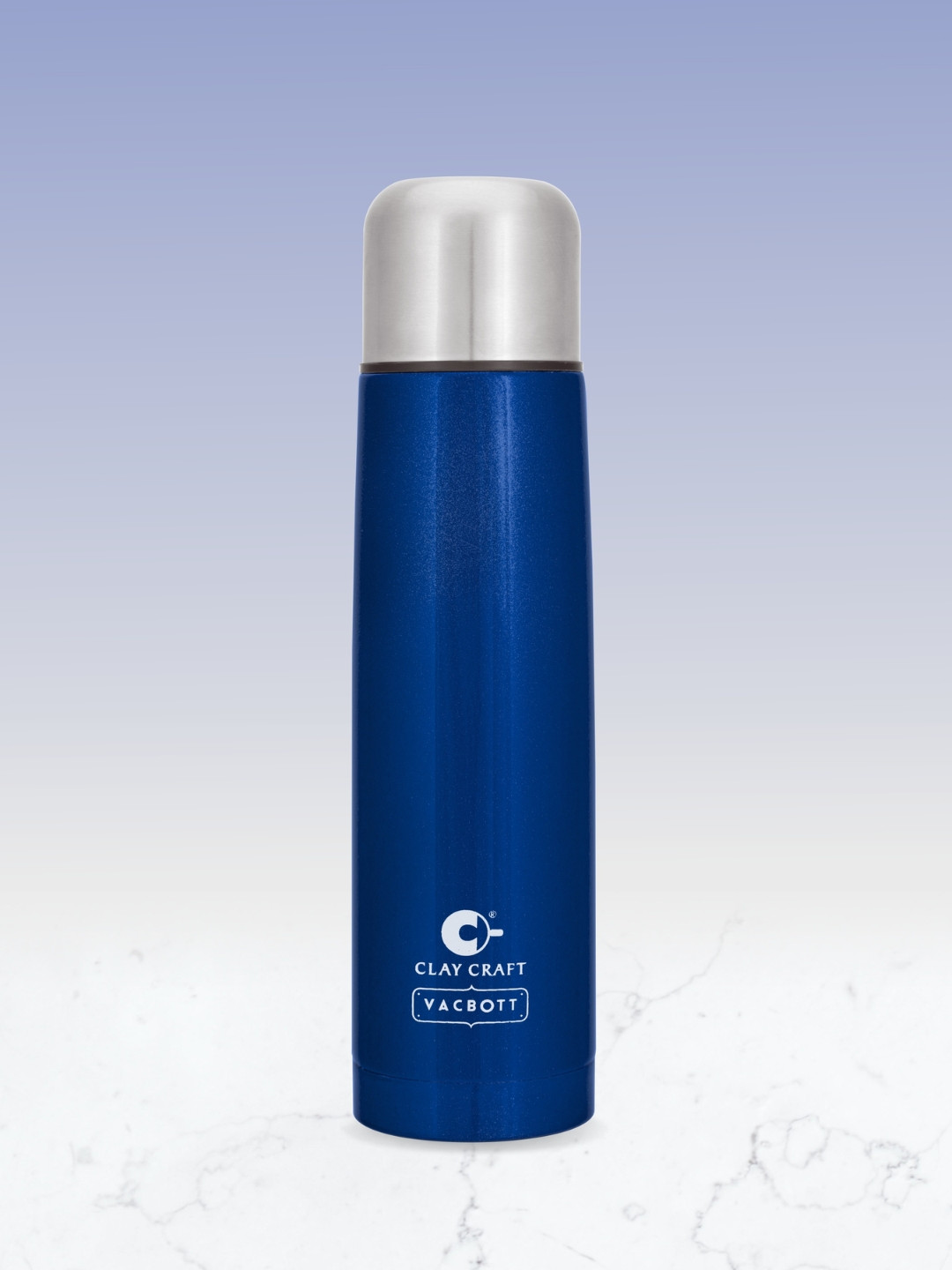 CLAY CRAFT Vacbott Blue Brand Logo Stainless Steel Double Wall Vacuum Flask - 1.5L
