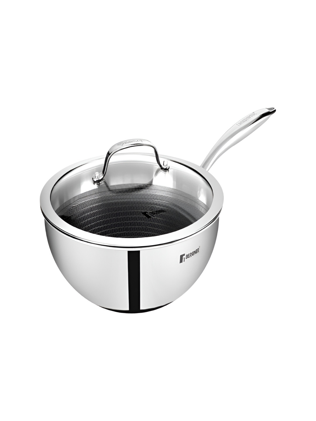 Bergner Hitech TriPly Non-Stick 24 cm Induction Base Wok with Lid, 3.1 Litres Capacity