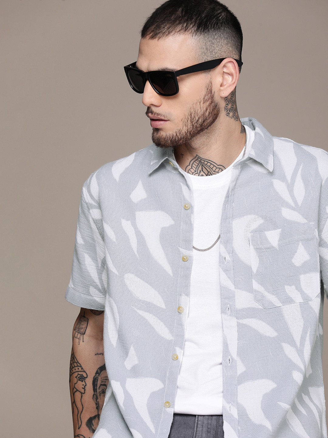 WROGN Pure Cotton Printed Casual Shirt